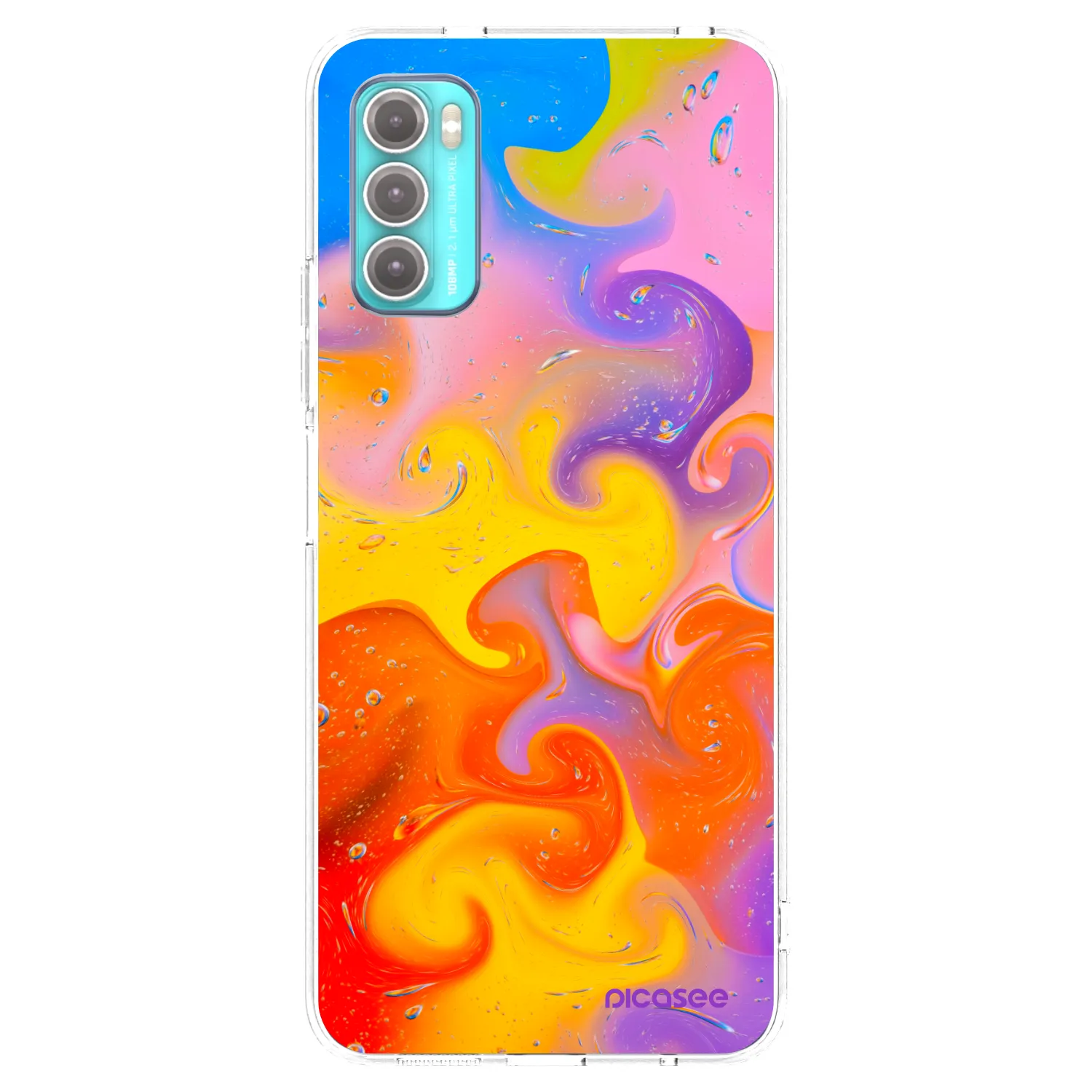 Picasee silikonska prozirna maskica za Motorola Moto G60 - Bubbles
