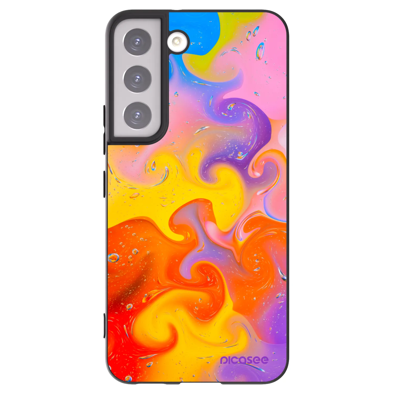 Picasee crna silikonska maskica za Samsung Galaxy S22 5G - Bubbles