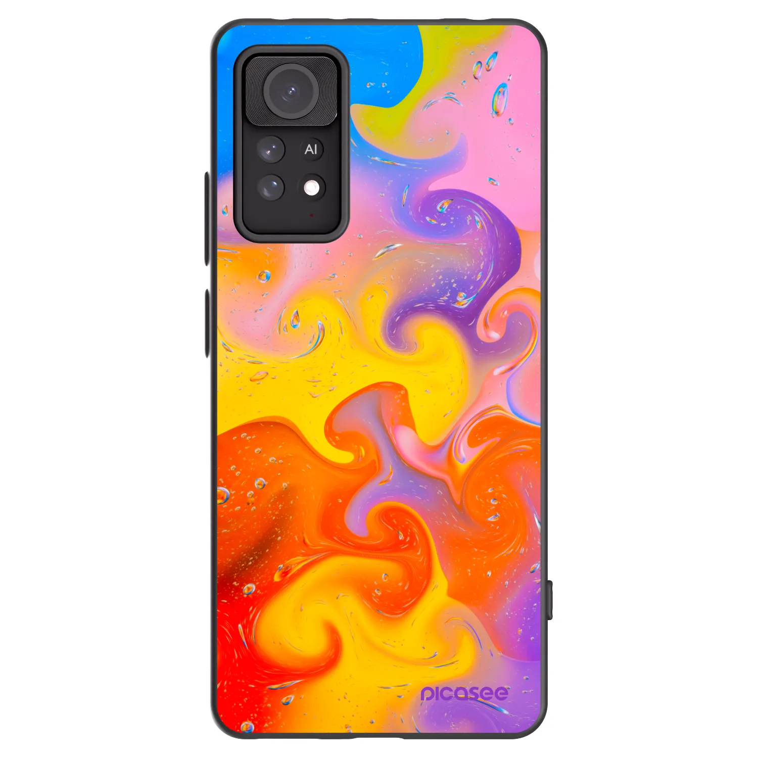 Picasee crna silikonska maskica za Xiaomi Redmi Note 11 Pro - Bubbles