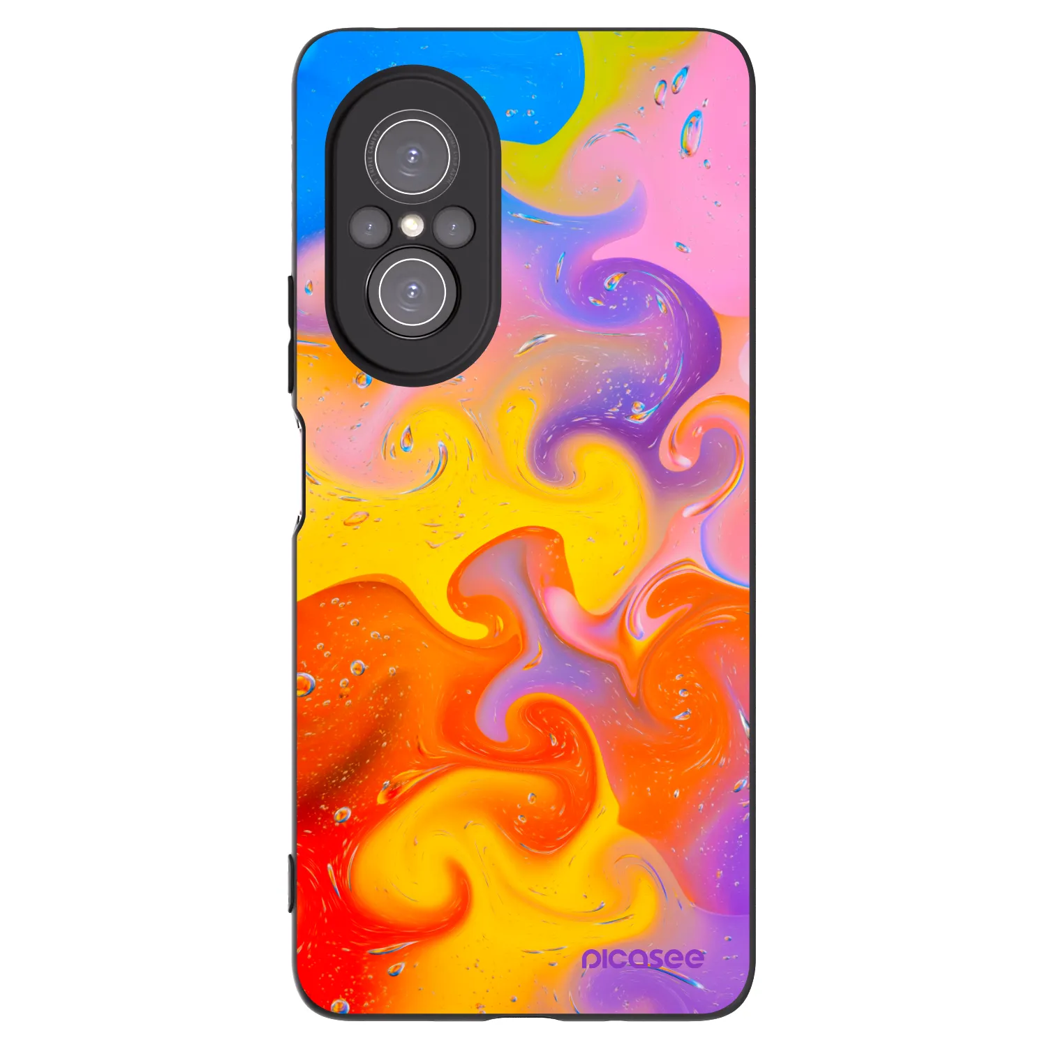 Picasee crna silikonska maskica za Huawei Nova 9 SE - Bubbles