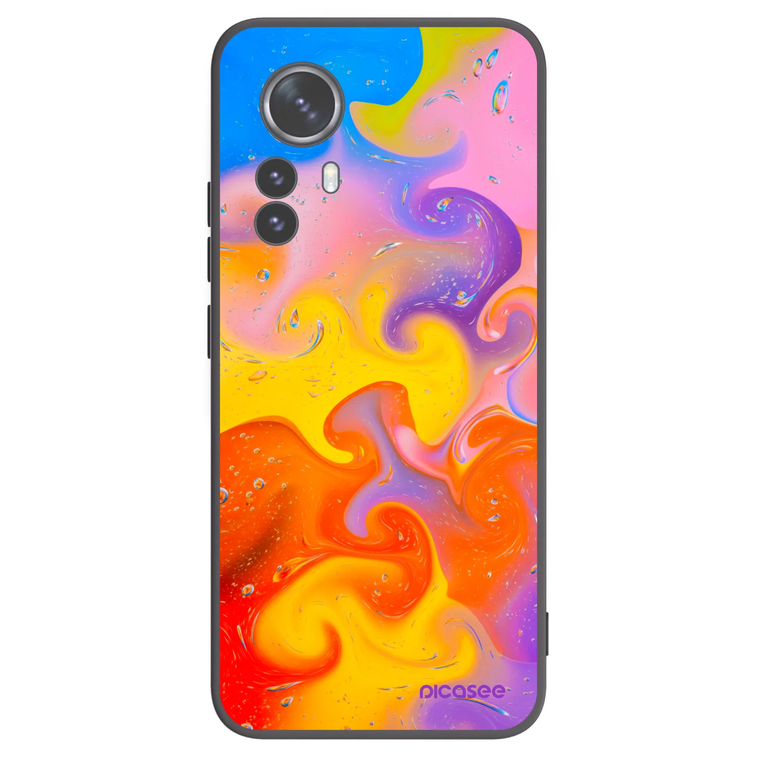Picasee crna silikonska maskica za Xiaomi 12 Pro - Bubbles