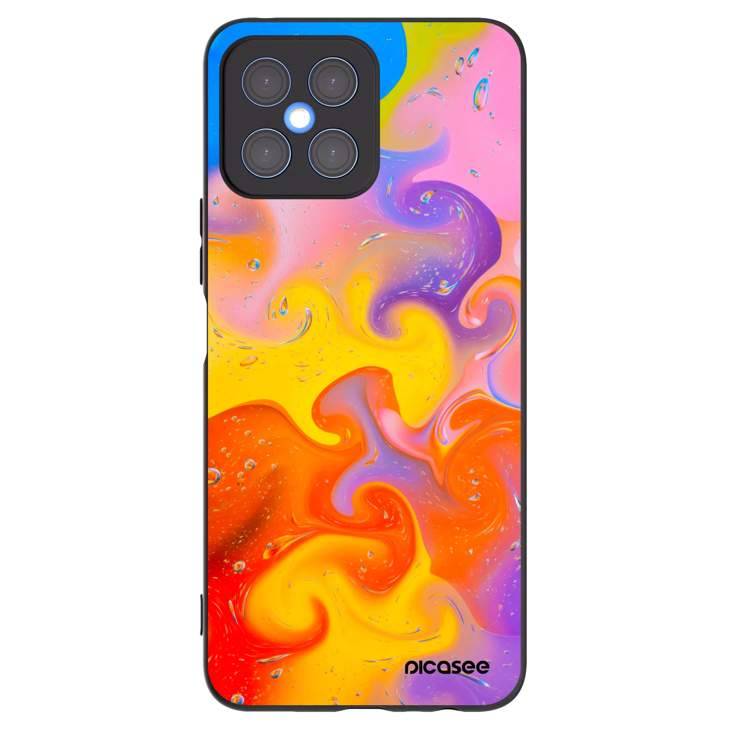 Picasee crna silikonska maskica za Honor X8 4G - Bubbles