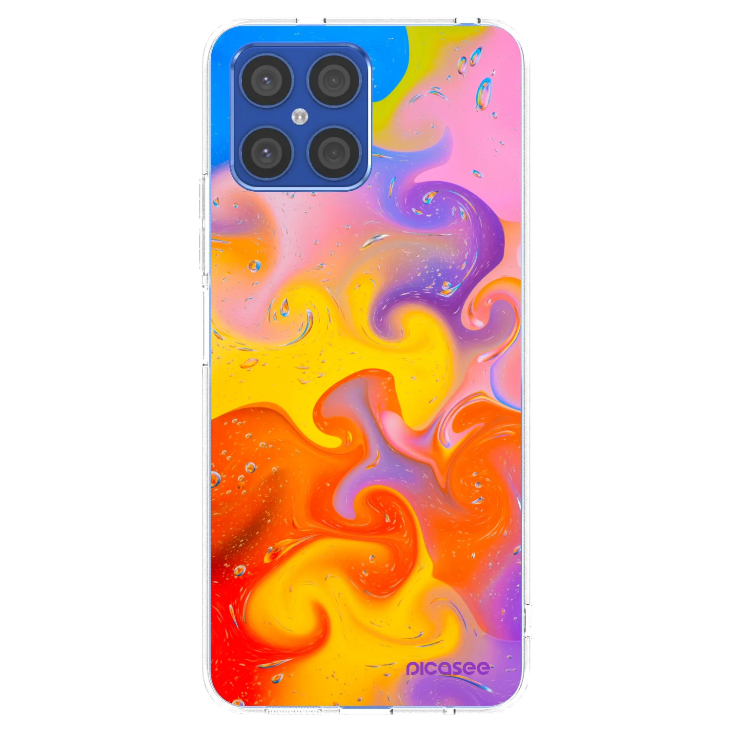 Picasee silikonska prozirna maskica za Honor X8 4G - Bubbles
