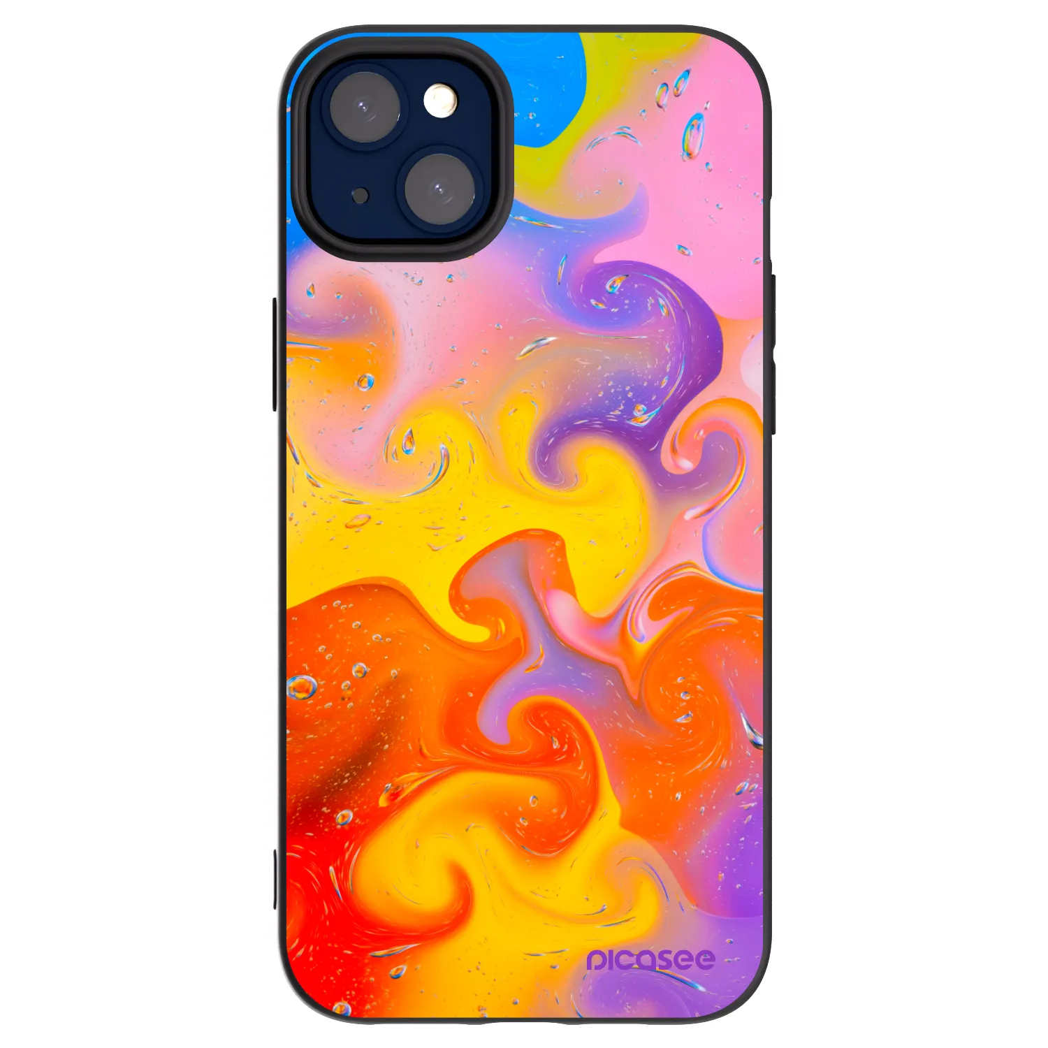 Picasee crna silikonska maskica za Apple iPhone 14 Plus - Bubbles