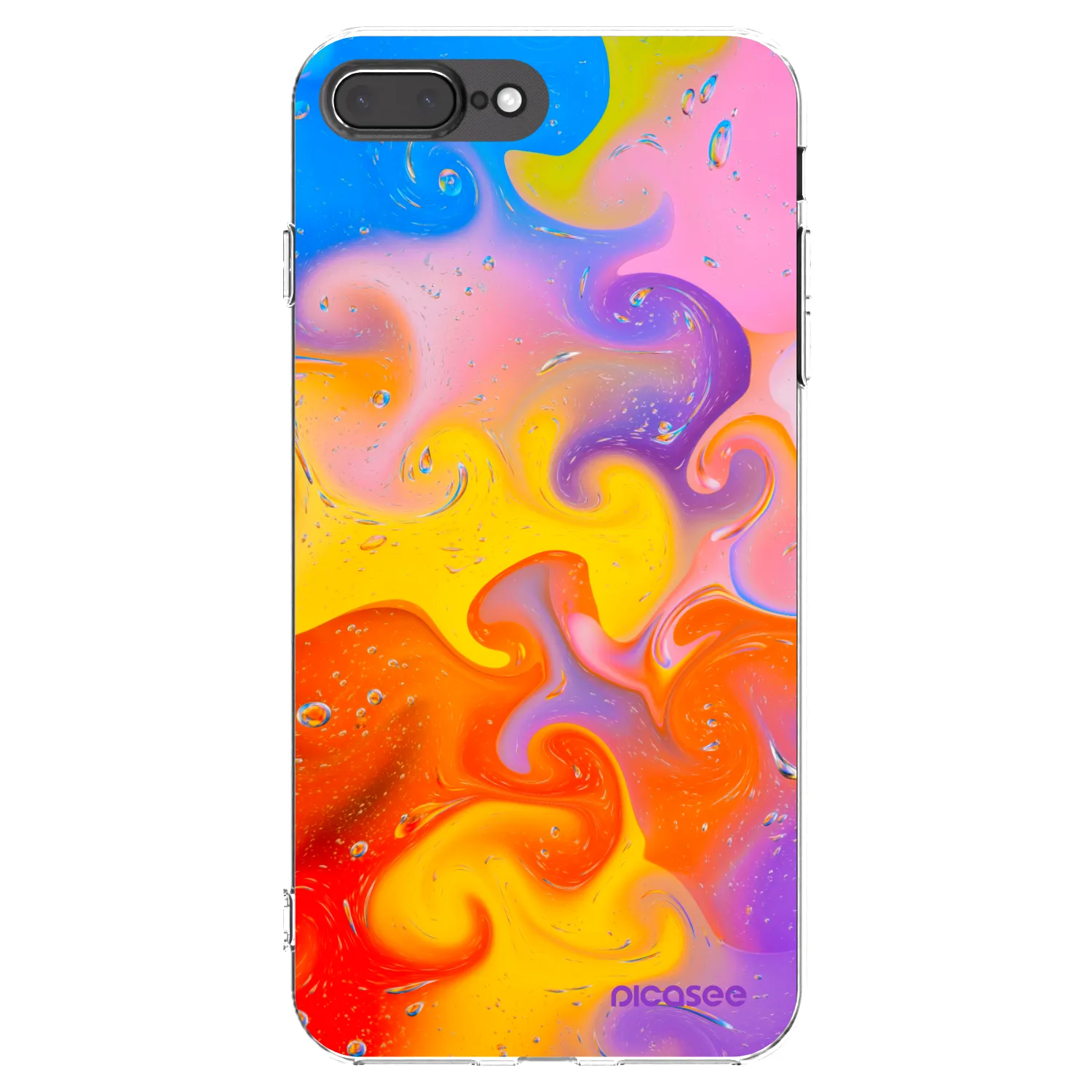Picasee silikonska prozirna maskica za Apple iPhone 8 Plus - Bubbles