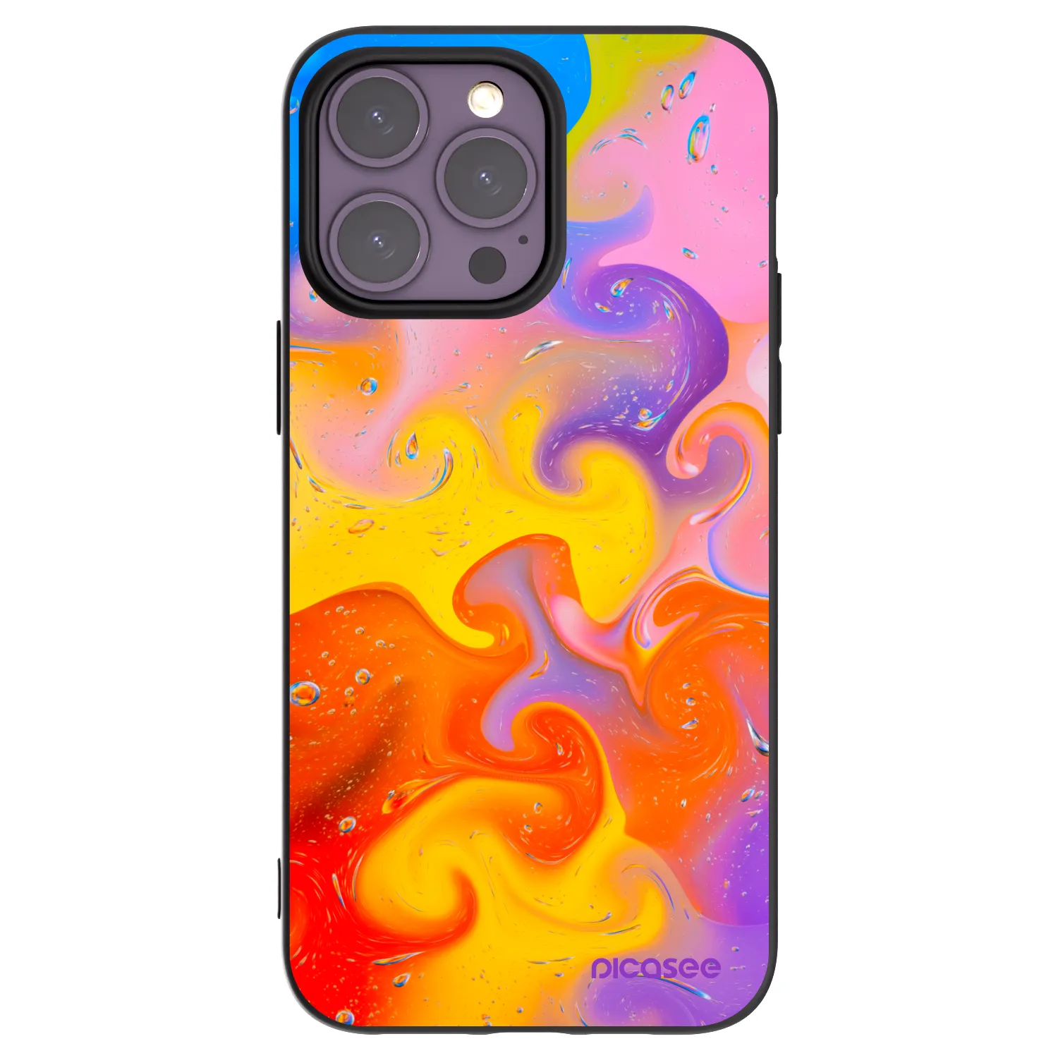 Picasee crna silikonska maskica za Apple iPhone 14 Pro Max - Bubbles