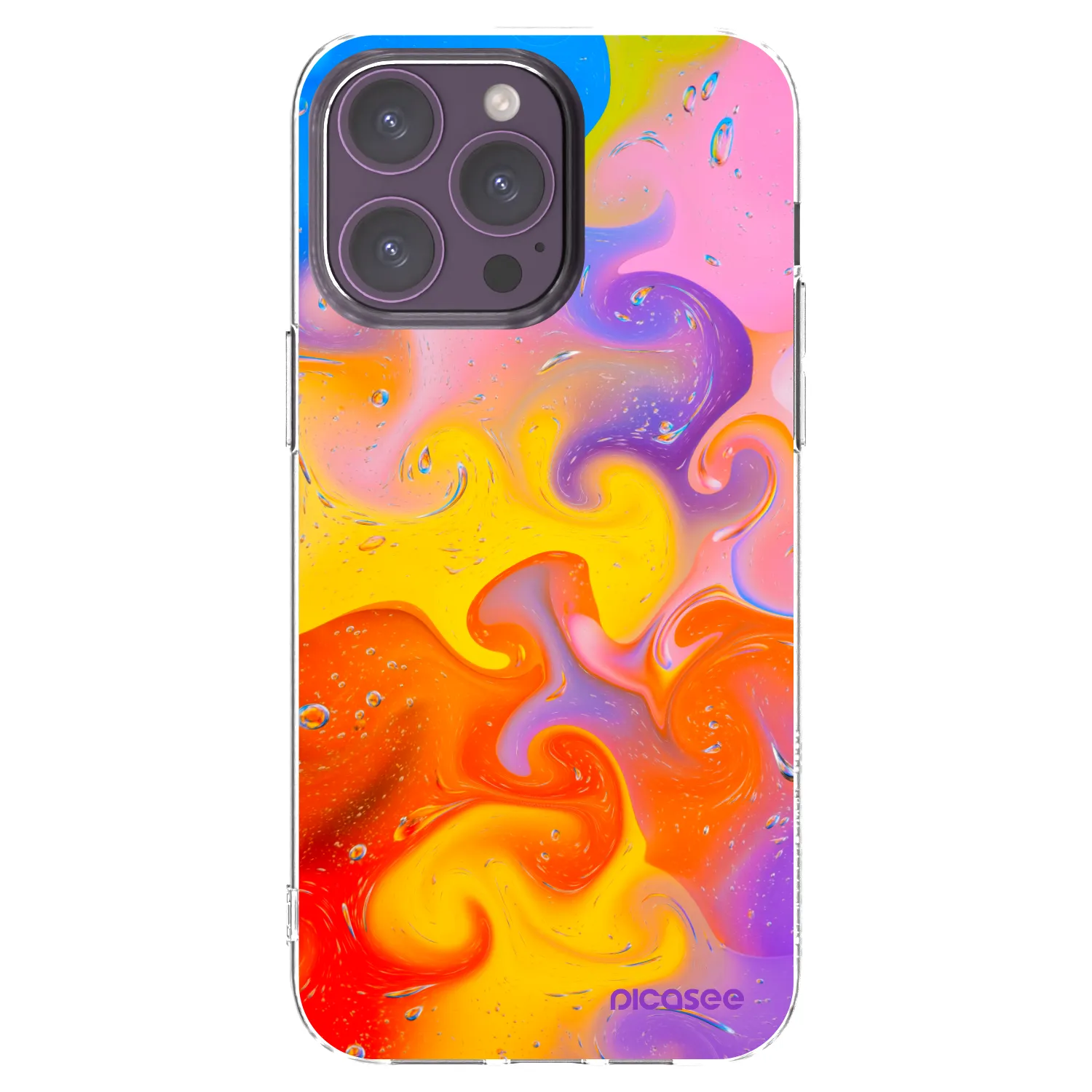 Picasee silikonska prozirna maskica za Apple iPhone 14 Pro Max - Bubbles