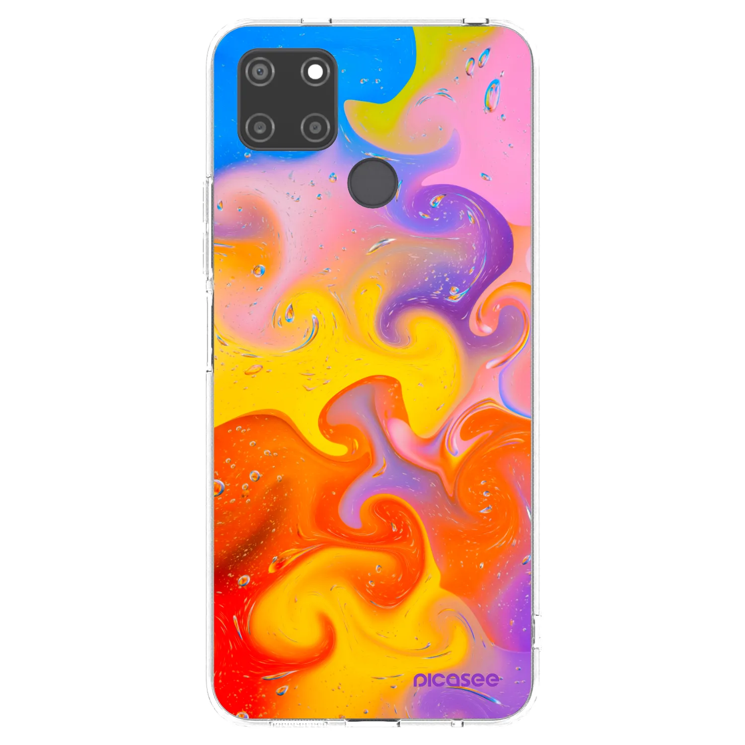 Picasee silikonska prozirna maskica za Realme C21Y - Bubbles