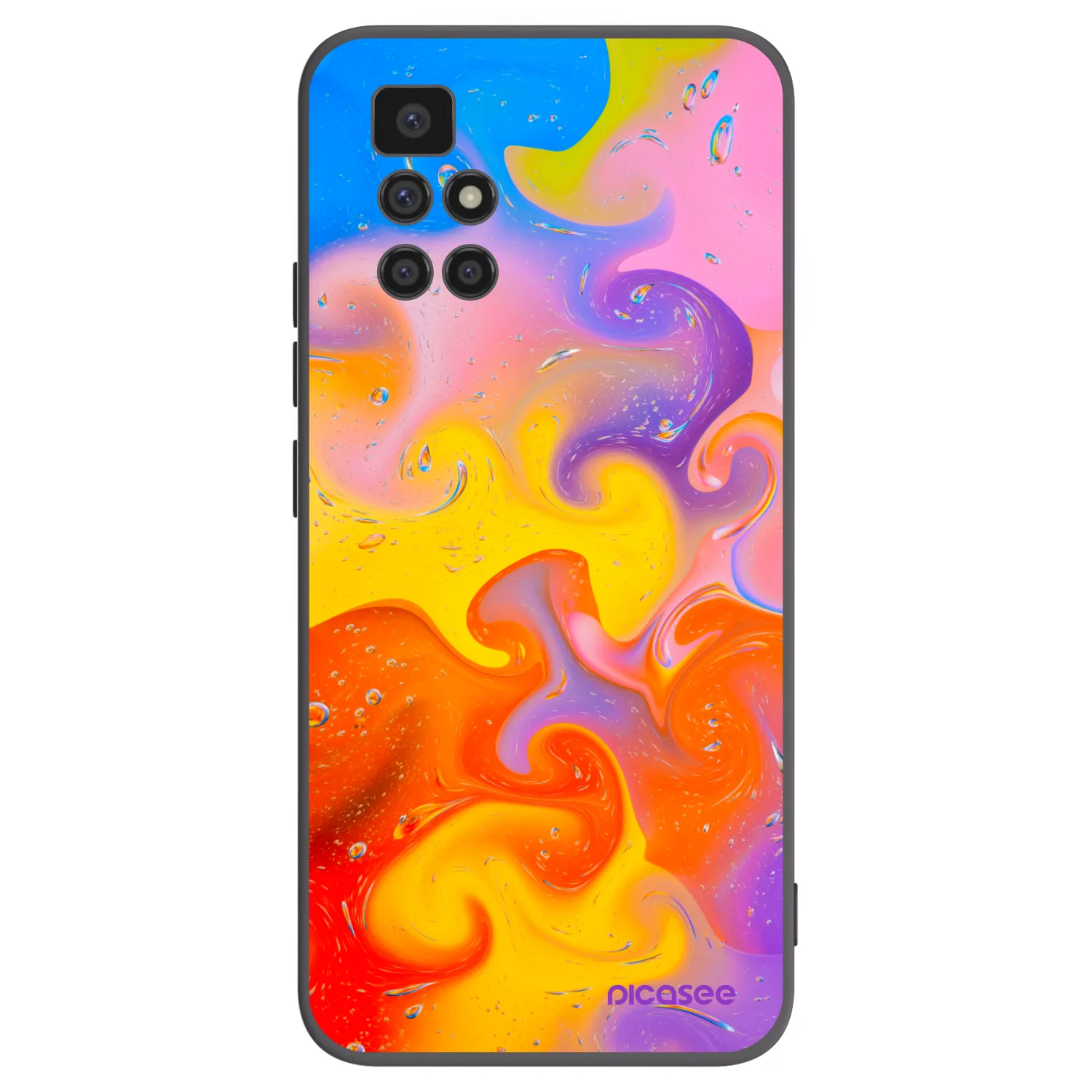 Picasee crna silikonska maskica za Xiaomi Redmi 10 (2022) - Bubbles