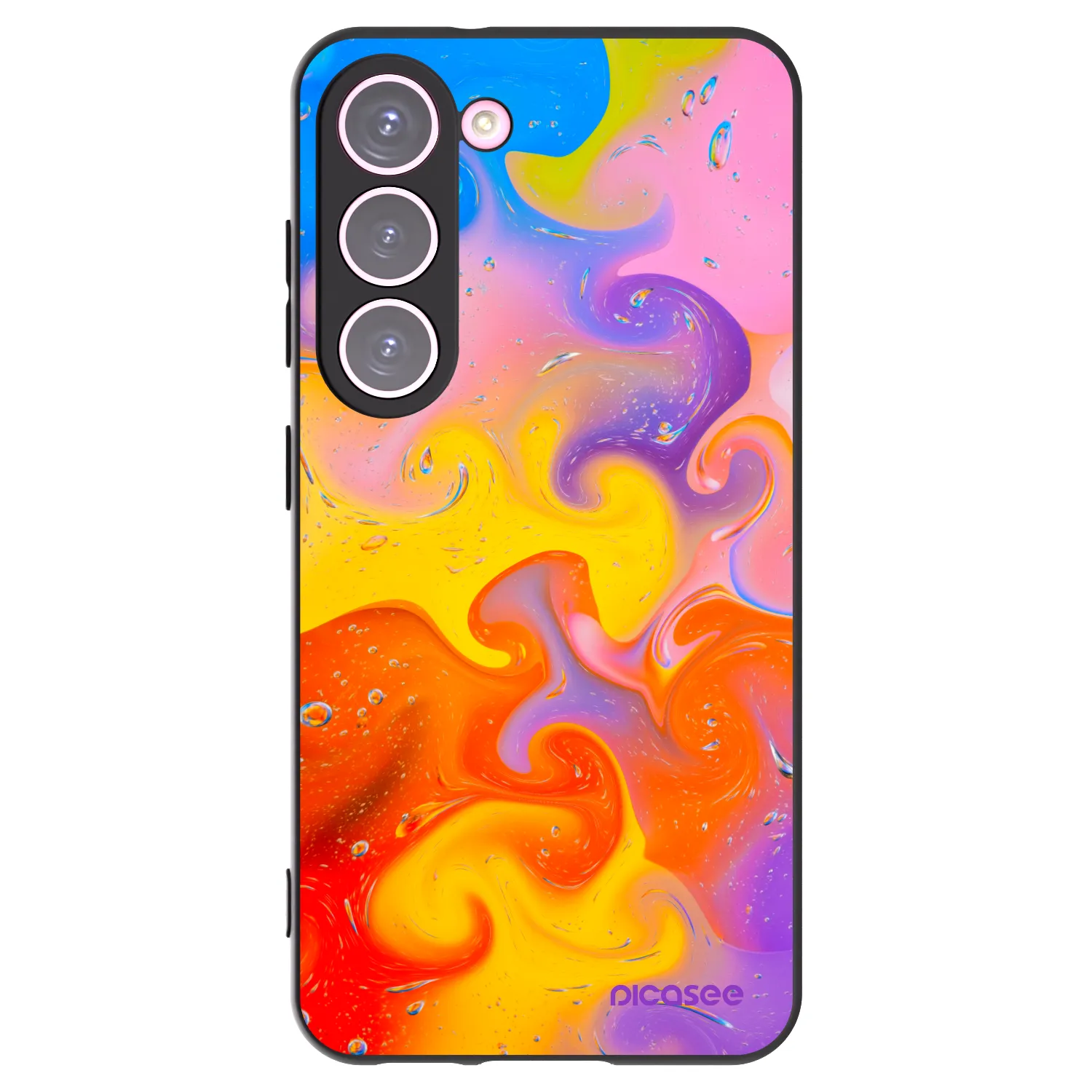 Picasee crna silikonska maskica za Samsung Galaxy S23 5G - Bubbles
