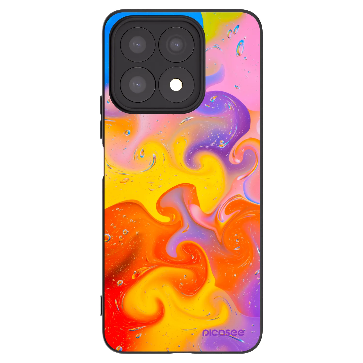 Picasee crna silikonska maskica za Honor X8a - Bubbles