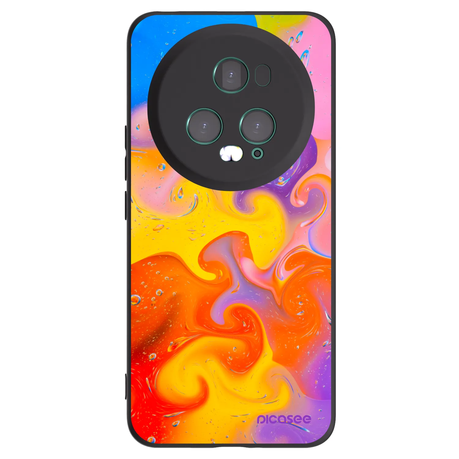 Picasee crna silikonska maskica za Honor Magic5 Pro - Bubbles
