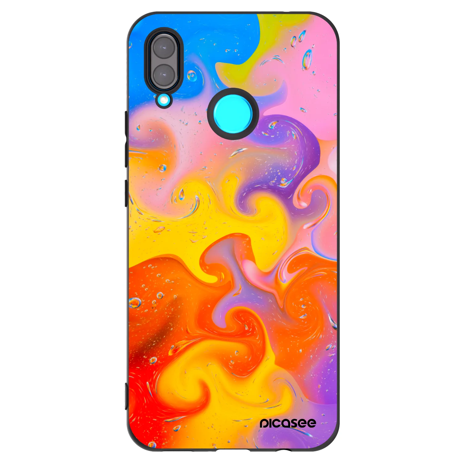 Picasee crna silikonska maskica za Huawei Nova 3 - Bubbles