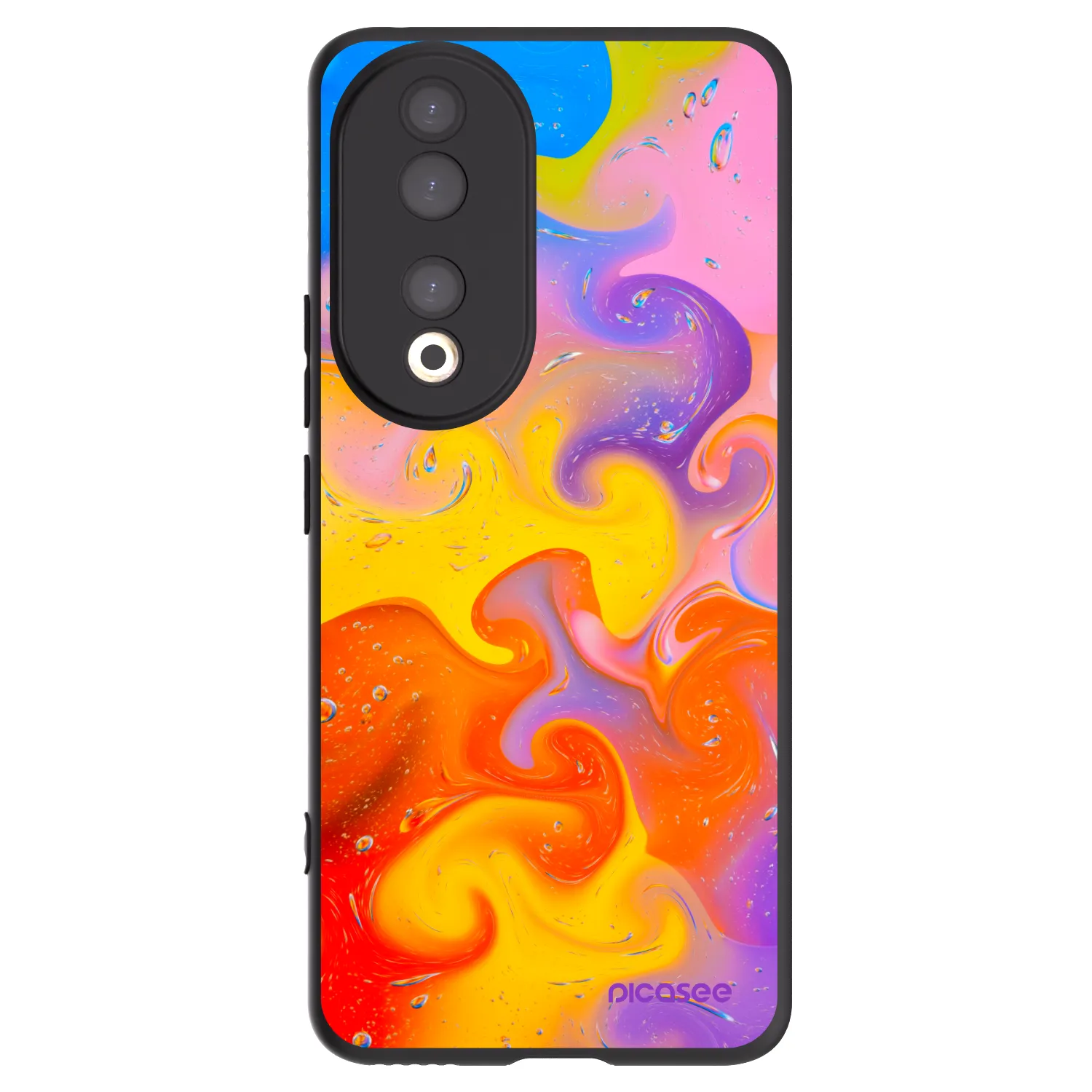 Picasee crna silikonska maskica za Honor 90 5G - Bubbles