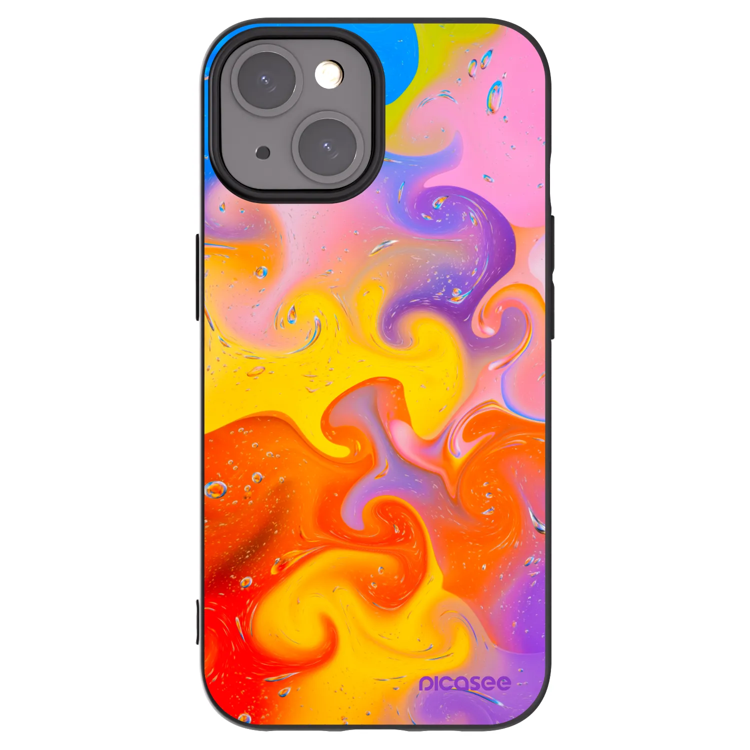 Picasee crna silikonska maskica za Apple iPhone 15 - Bubbles