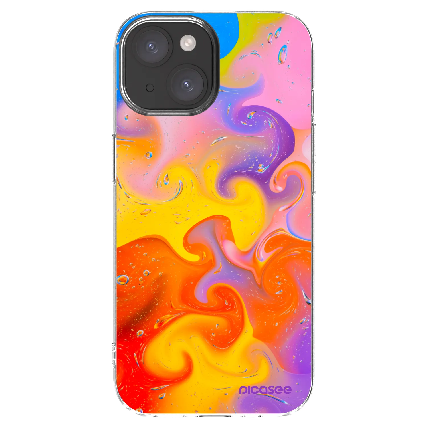 Picasee silikonska prozirna maskica za Apple iPhone 15 - Bubbles