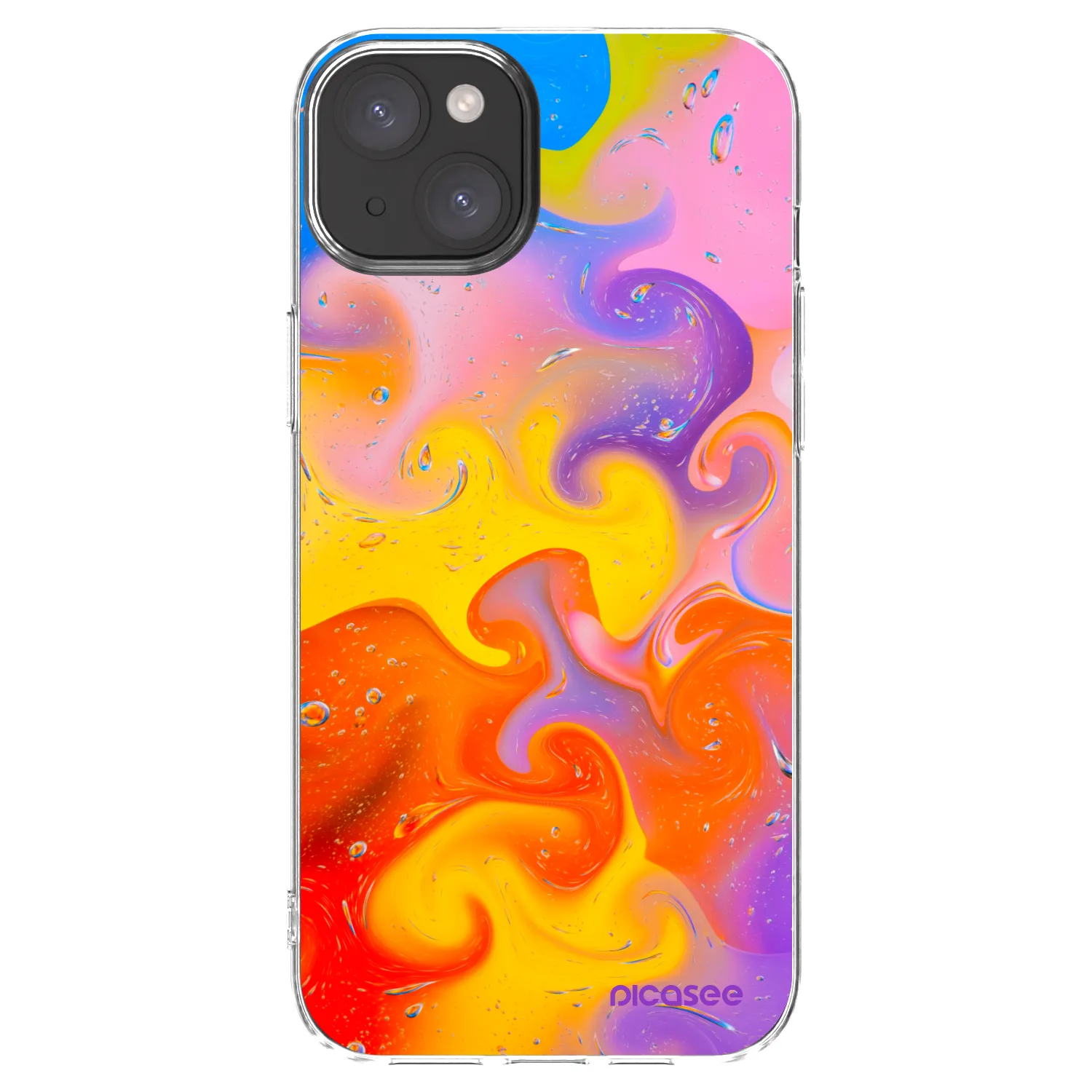 Picasee silikonska prozirna maskica za Apple iPhone 15 Plus - Bubbles