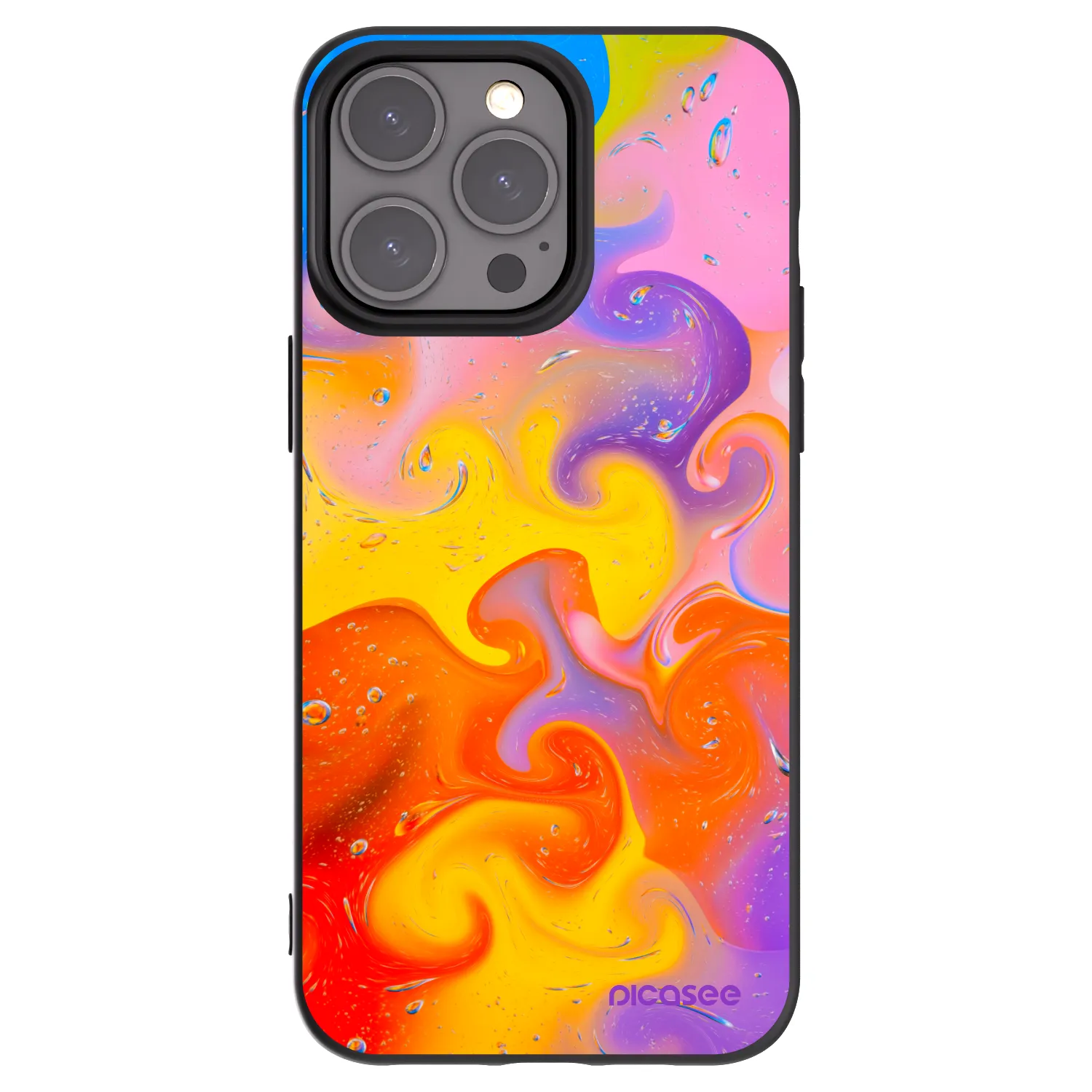 Picasee crna silikonska maskica za Apple iPhone 15 Pro Max - Bubbles
