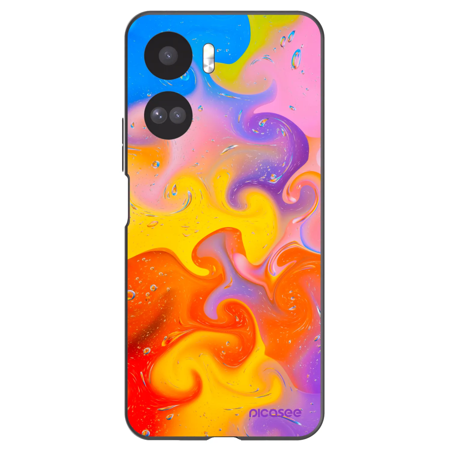 Picasee crna silikonska maskica za Honor 90 Lite 5G - Bubbles