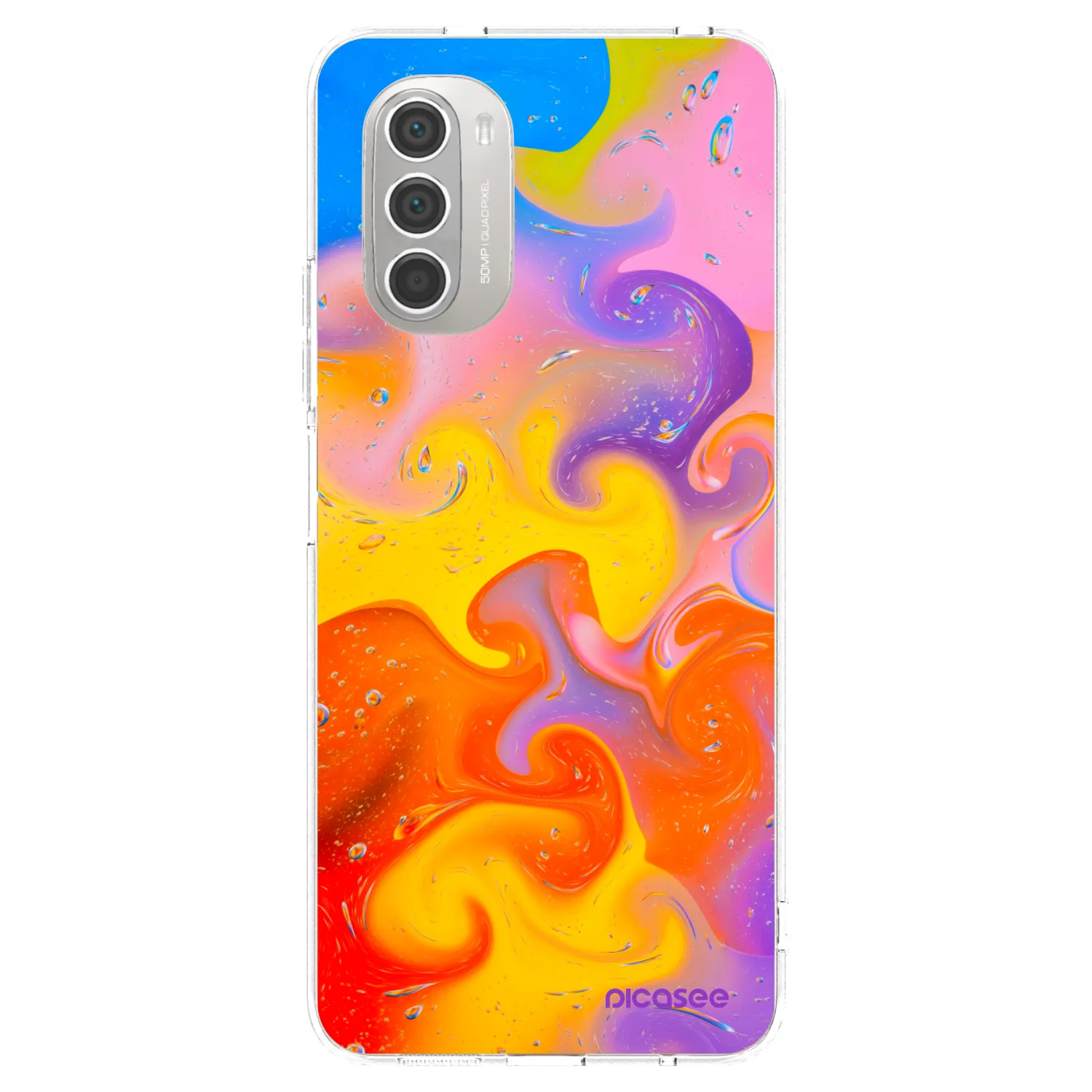 Picasee silikonska prozirna maskica za Motorola Moto G51 - Bubbles
