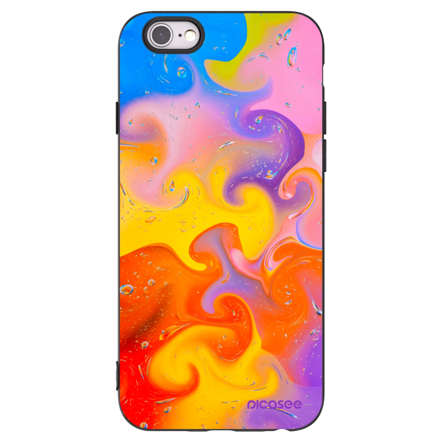 Picasee crna silikonska maskica za Apple iPhone 6/6S - Bubbles