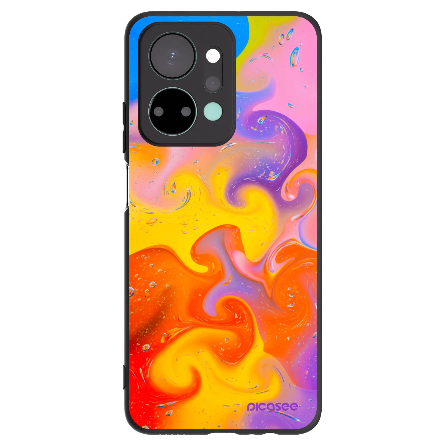 Picasee crna silikonska maskica za Honor X7a - Bubbles