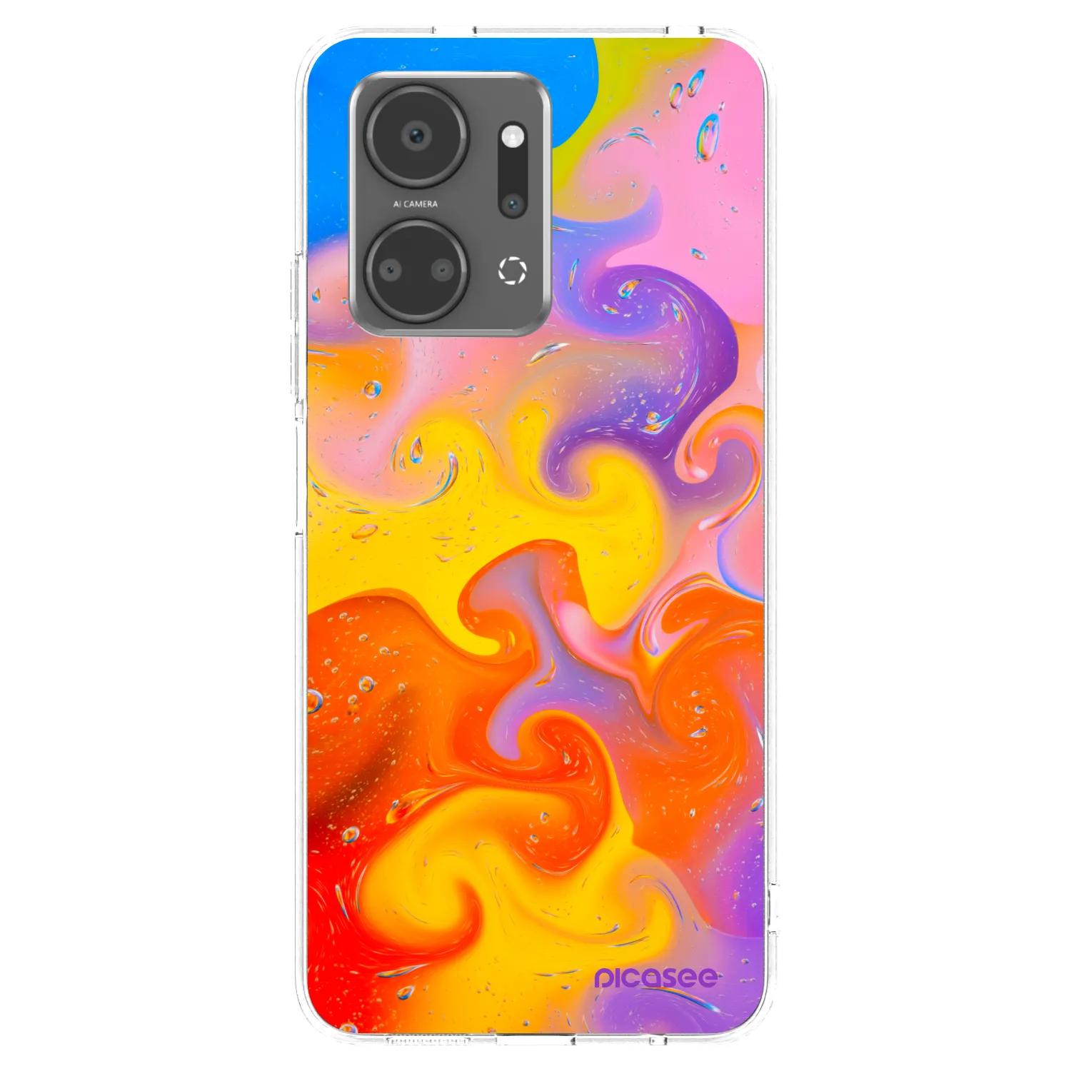 Picasee silikonska prozirna maskica za Honor X7a - Bubbles