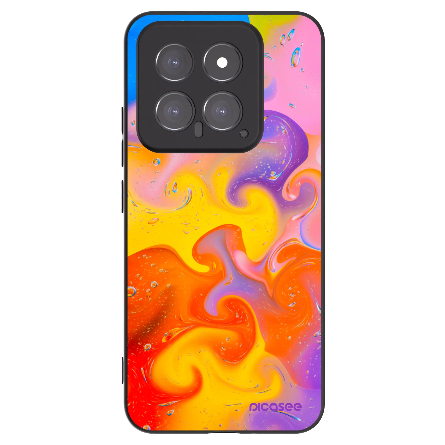 Picasee crna silikonska maskica za Xiaomi 14 - Bubbles