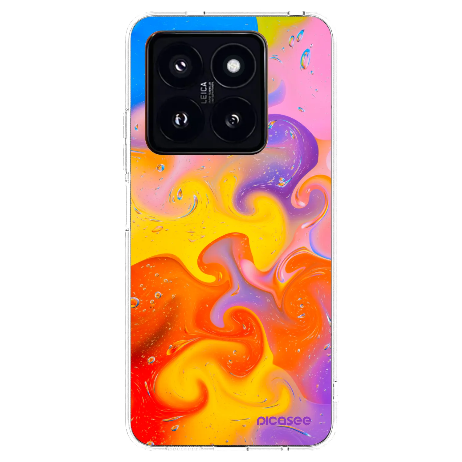 Picasee silikonska prozirna maskica za Xiaomi 14 Pro - Bubbles