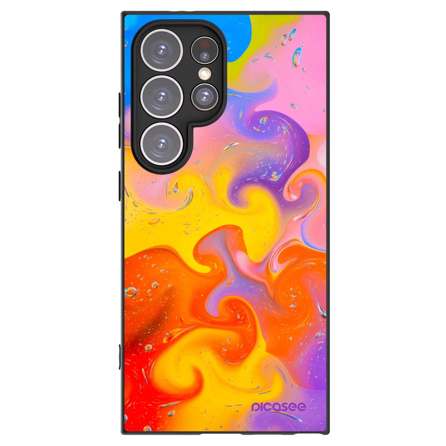 Picasee crna silikonska maskica za Samsung Galaxy S24 Ultra S928B 5G - Bubbles