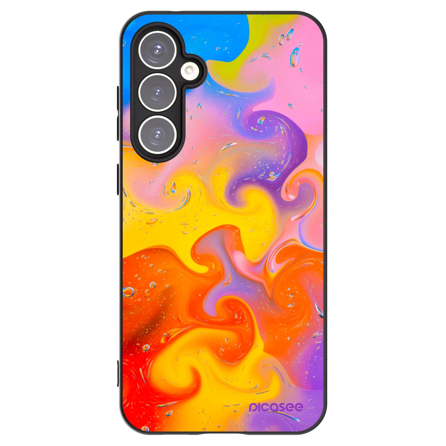 Picasee crna silikonska maskica za Samsung Galaxy S23 FE S711B - Bubbles