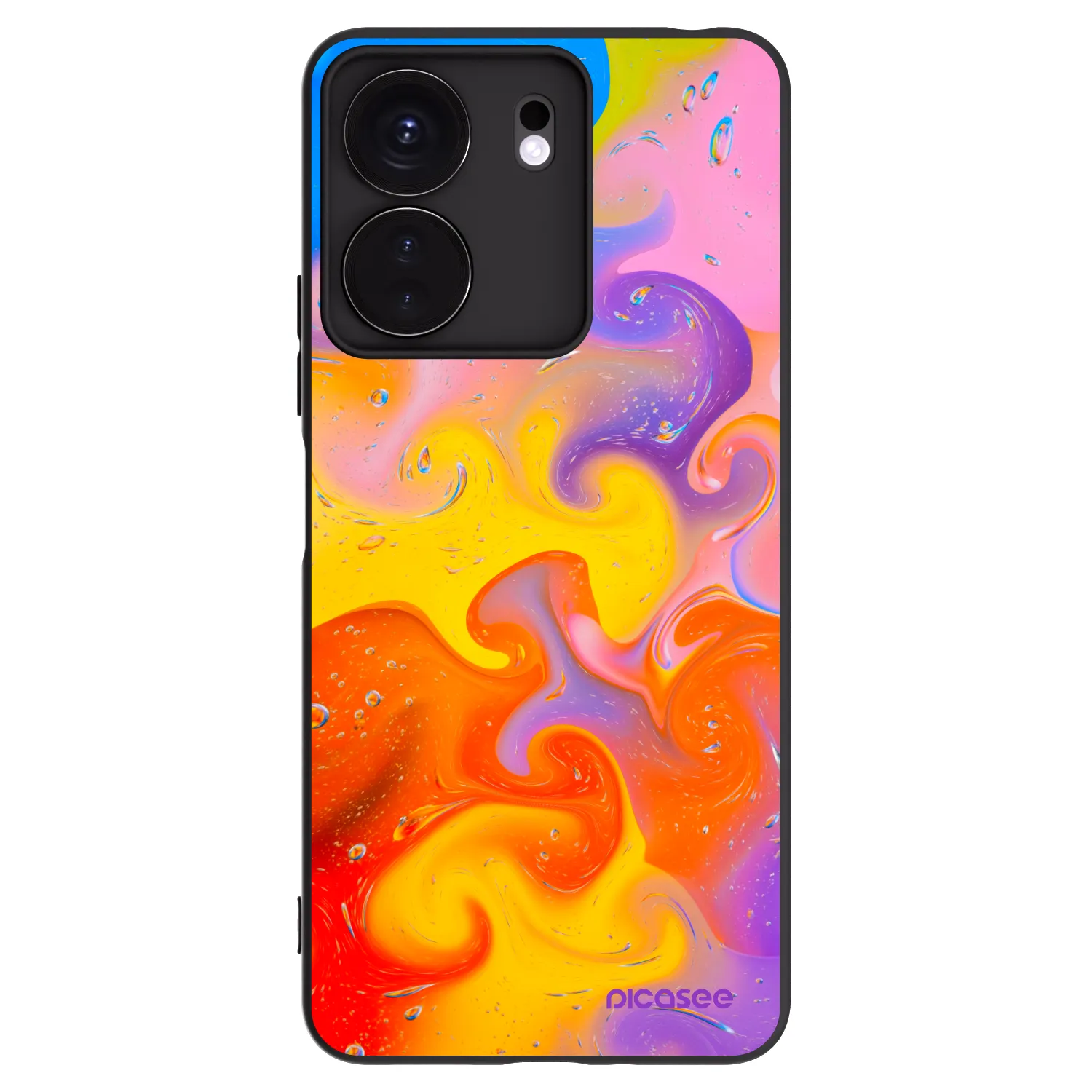Picasee crna silikonska maskica za Xiaomi Redmi 13C 4G - Bubbles