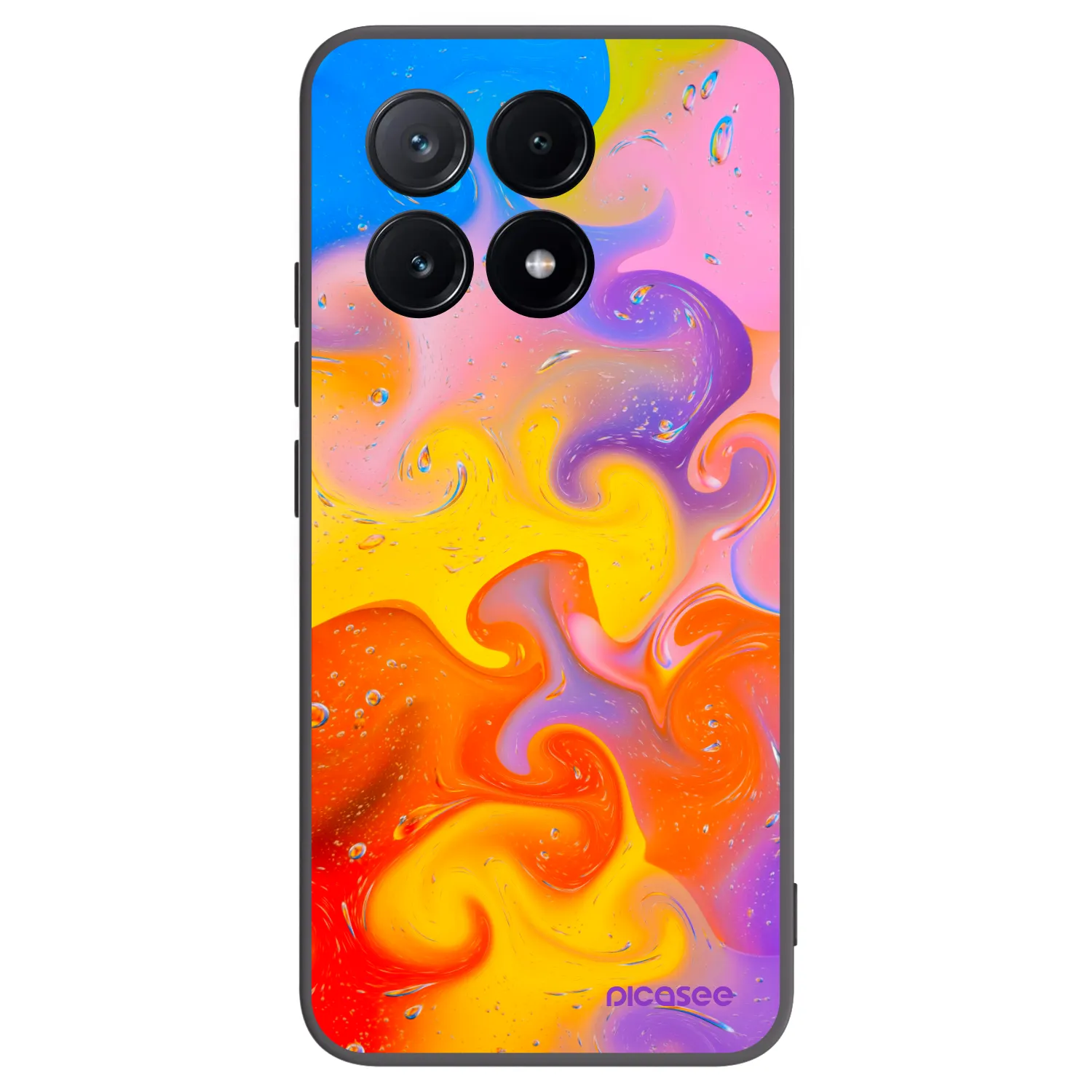 Picasee crna silikonska maskica za Xiaomi Poco X6 Pro - Bubbles