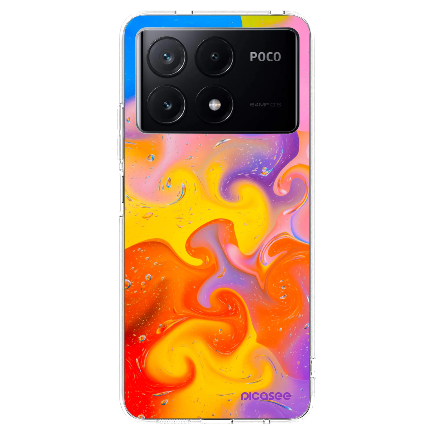 Picasee silikonska prozirna maskica za Xiaomi Poco X6 Pro - Bubbles