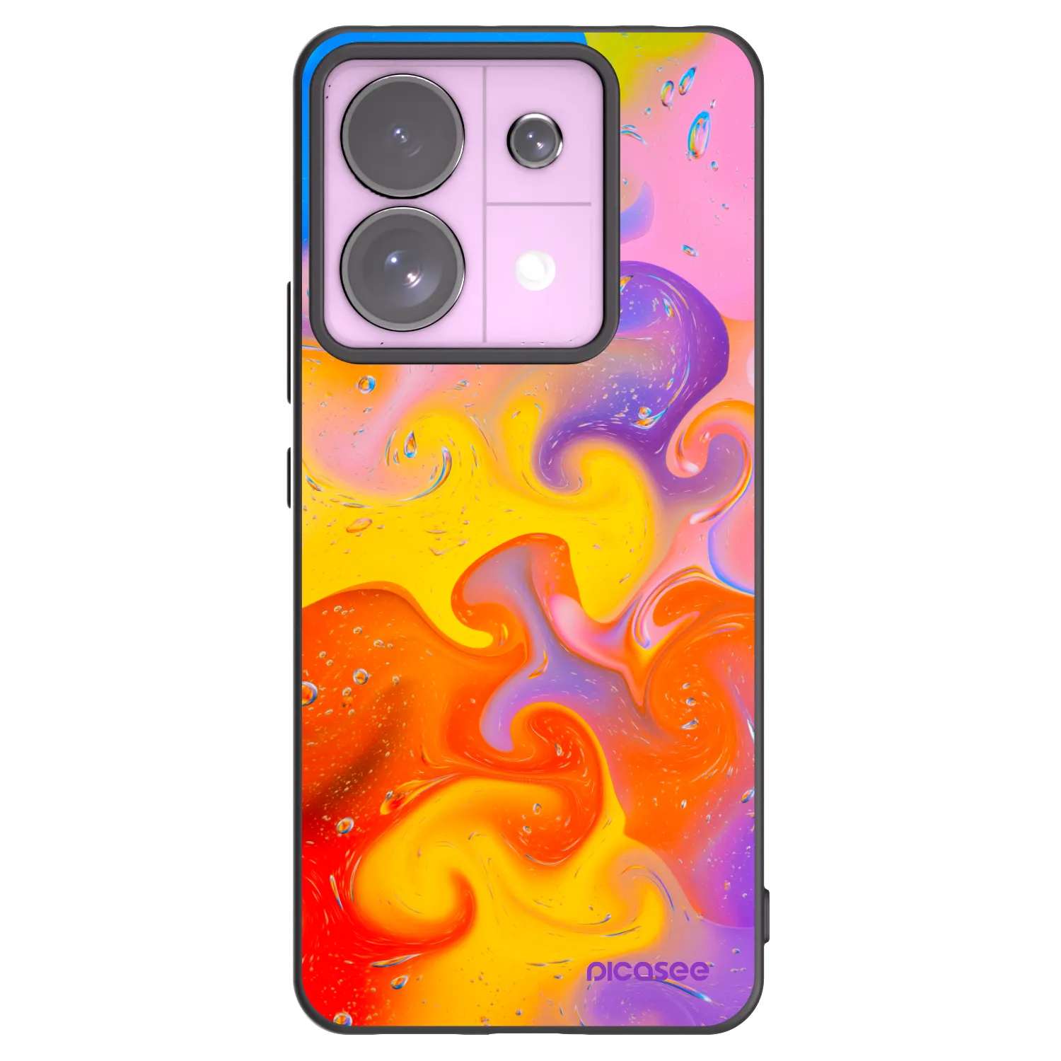 Picasee crna silikonska maskica za Xiaomi Redmi Note 13 Pro 5G - Bubbles