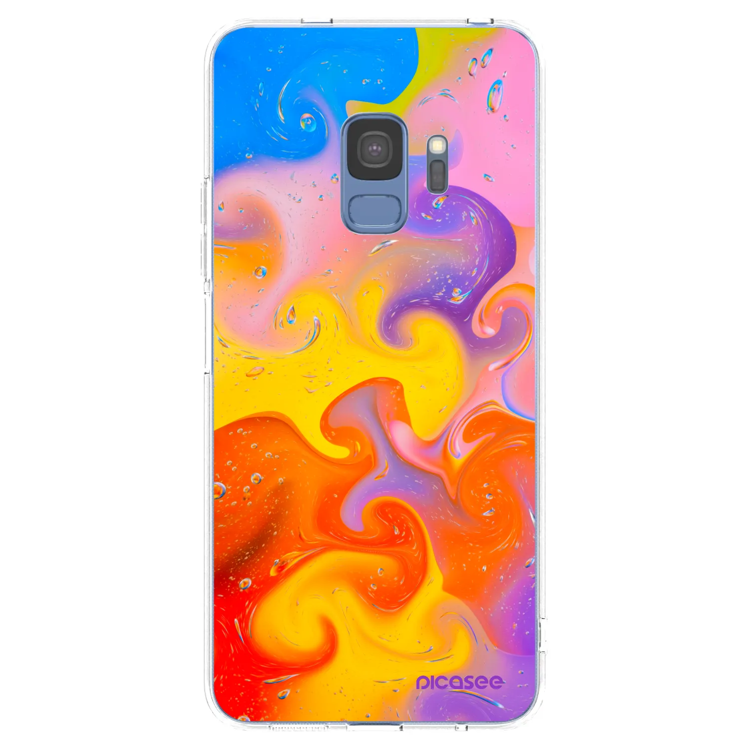 Picasee silikonska prozirna maskica za Samsung Galaxy S9 G960F - Bubbles