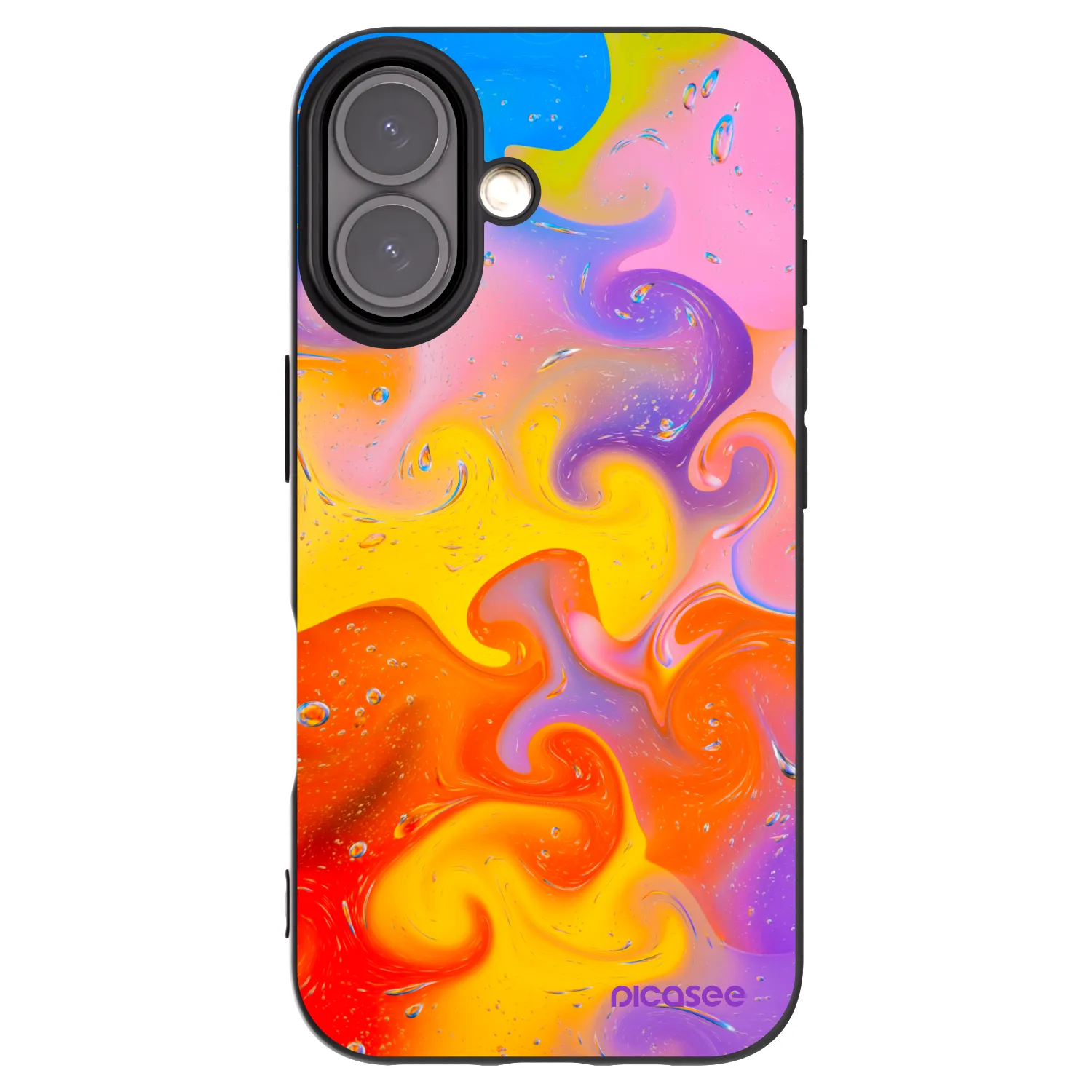 Picasee crna silikonska maskica za Apple iPhone 16 - Bubbles