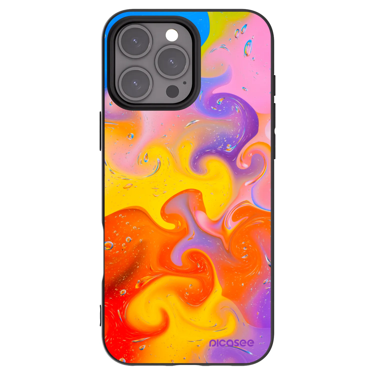 Picasee crna silikonska maskica za Apple iPhone 16 Pro Max - Bubbles
