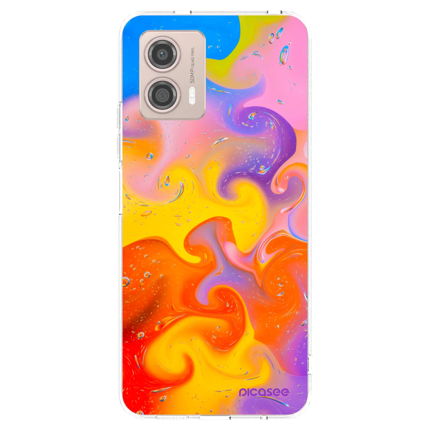 Picasee silikonska prozirna maskica za Motorola Moto G53 5G - Bubbles
