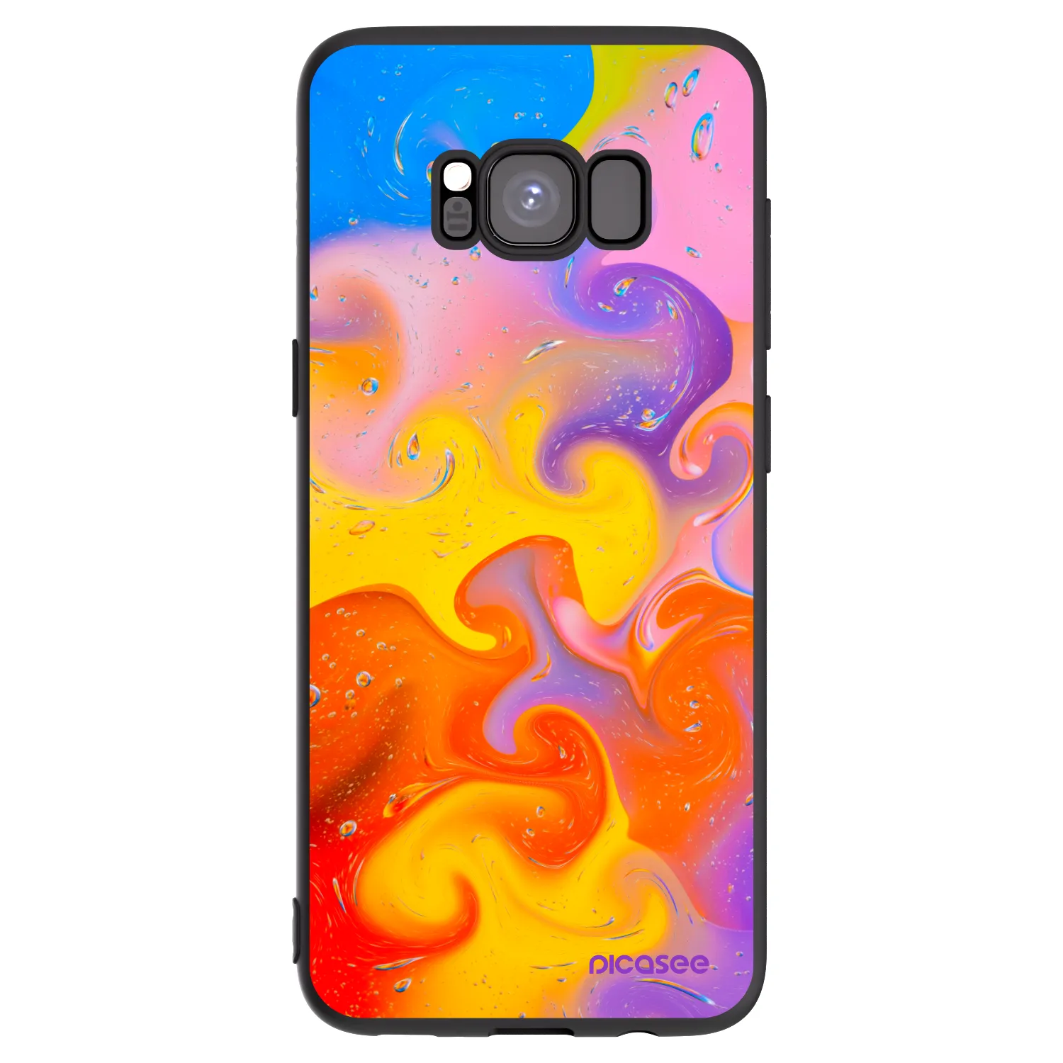 Picasee crna silikonska maskica za Samsung Galaxy S8 G950F - Bubbles
