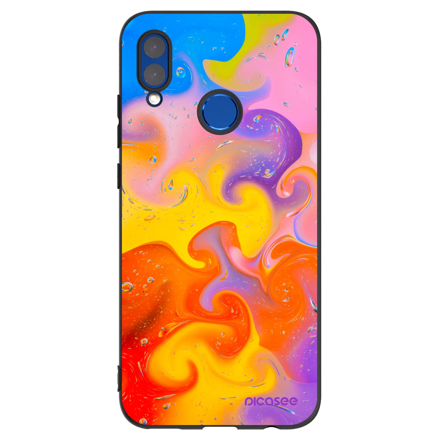 Picasee crna silikonska maskica za Huawei P Smart 2019 - Bubbles