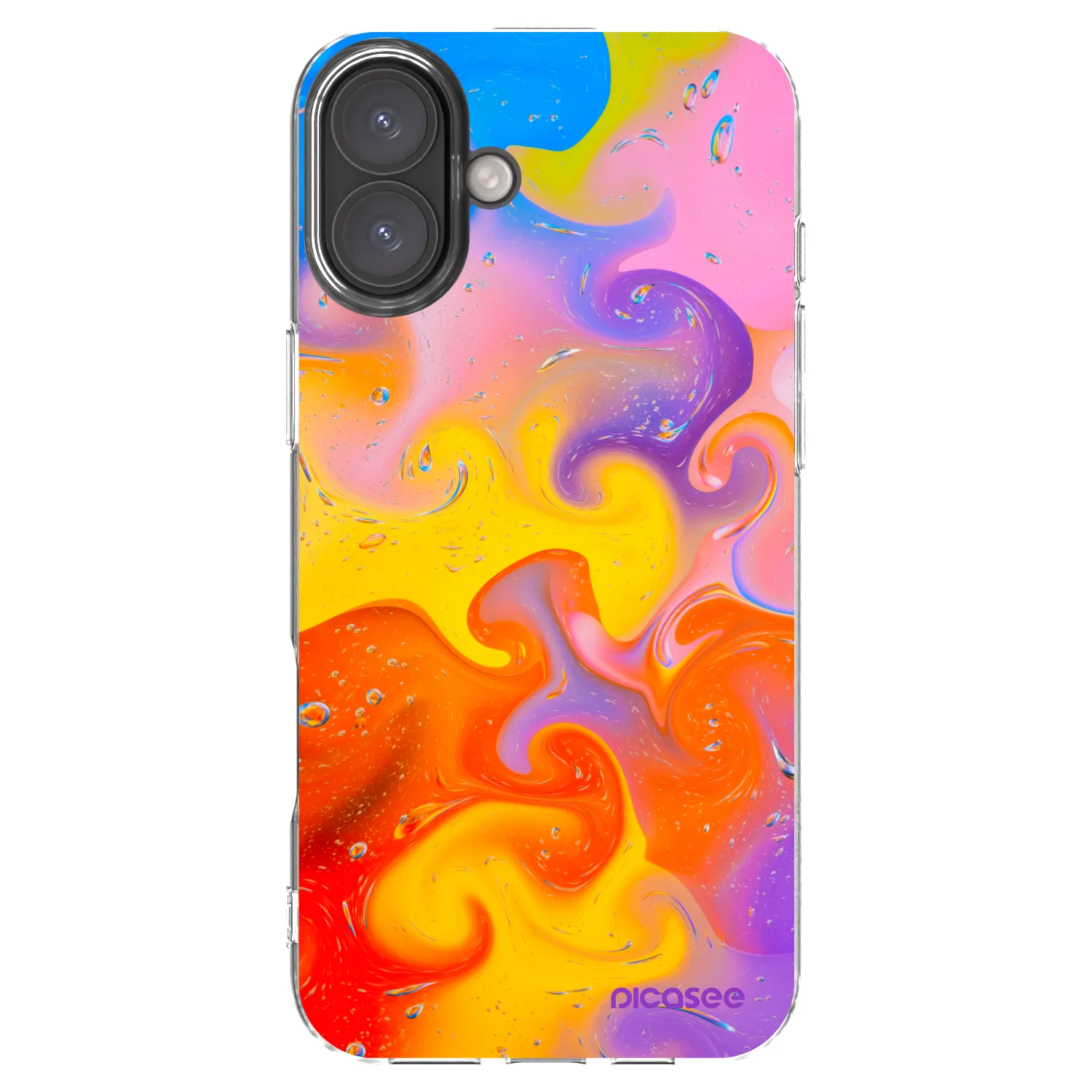 Picasee silikonska prozirna maskica za Apple iPhone 16 Plus - Bubbles
