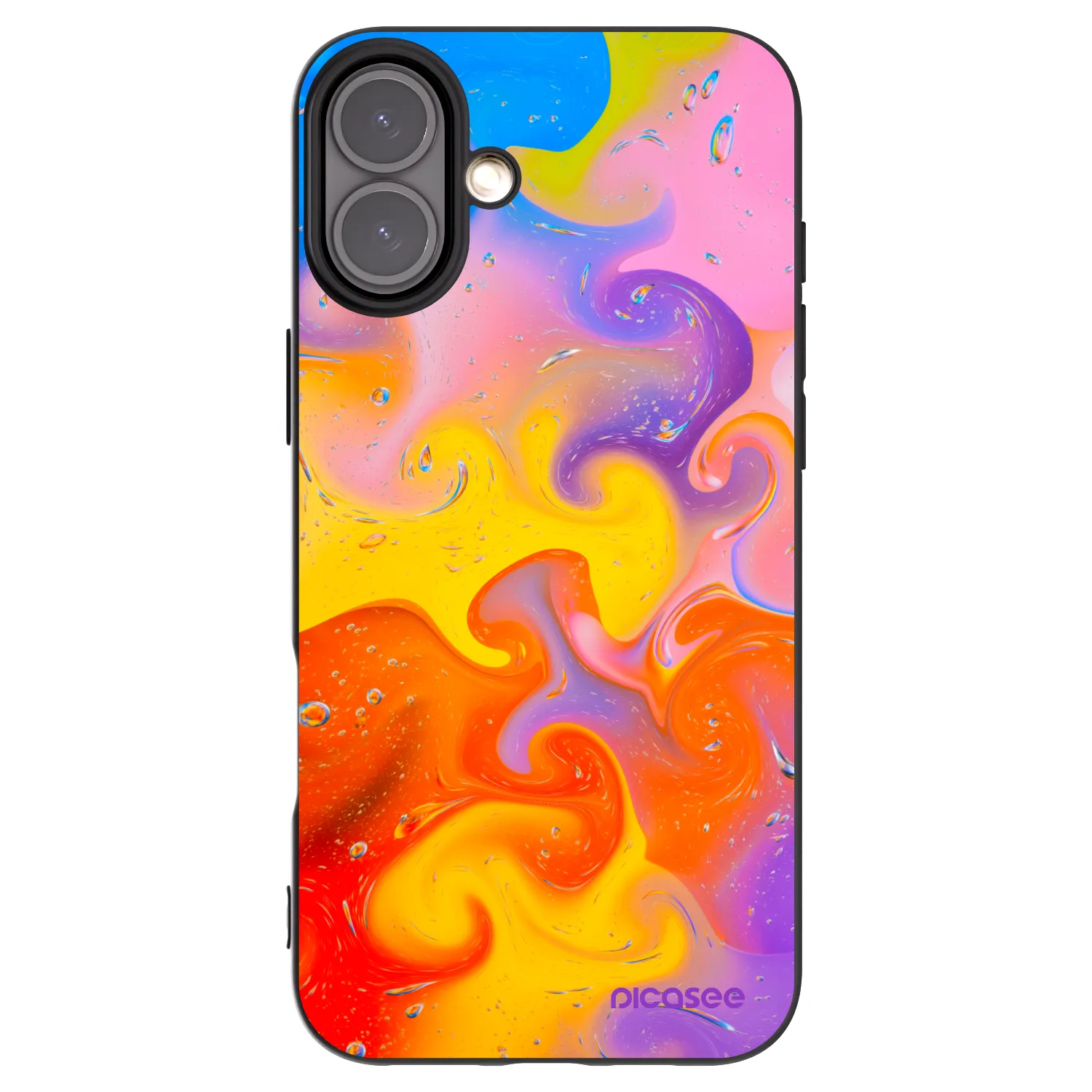 Picasee crna silikonska maskica za Apple iPhone 16 Plus - Bubbles