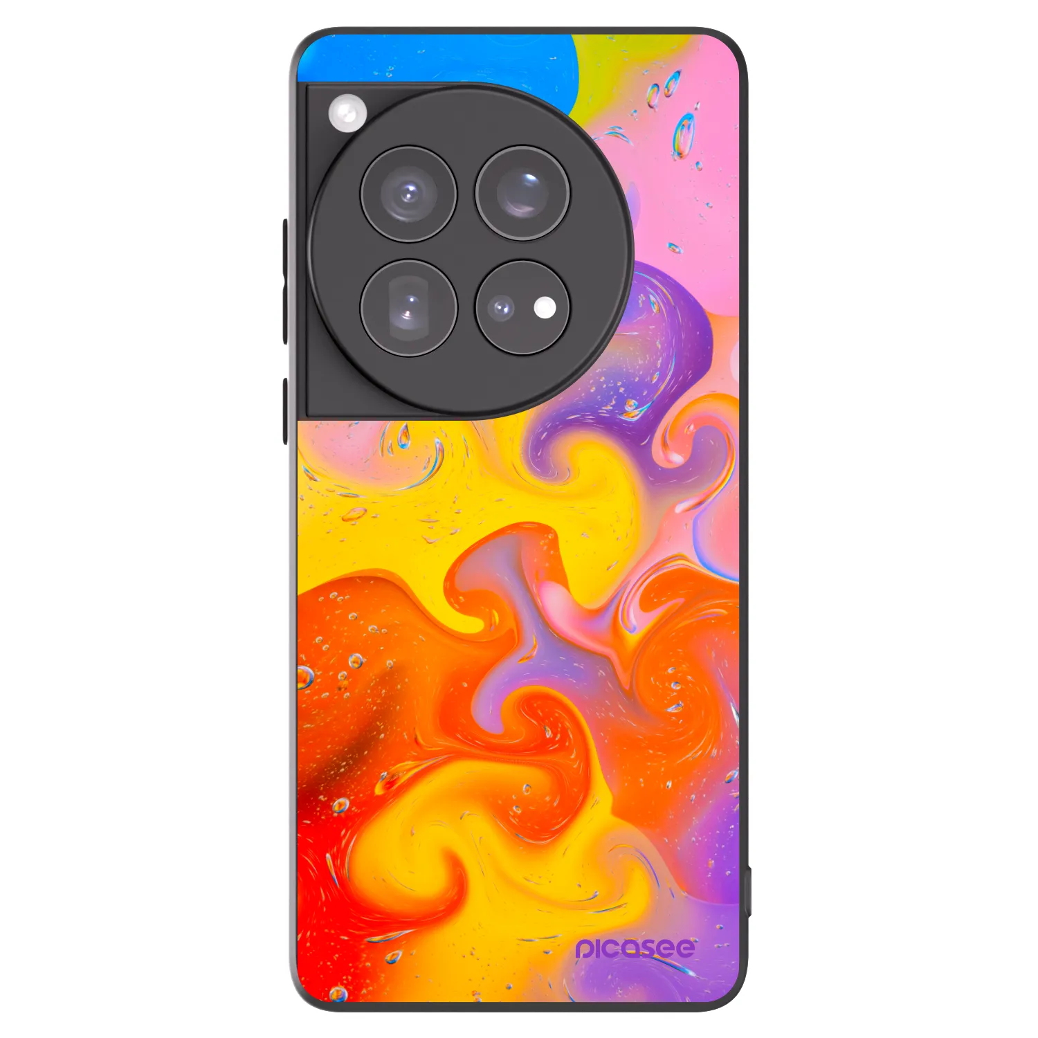 Picasee crna silikonska maskica za OnePlus 12 5G - Bubbles