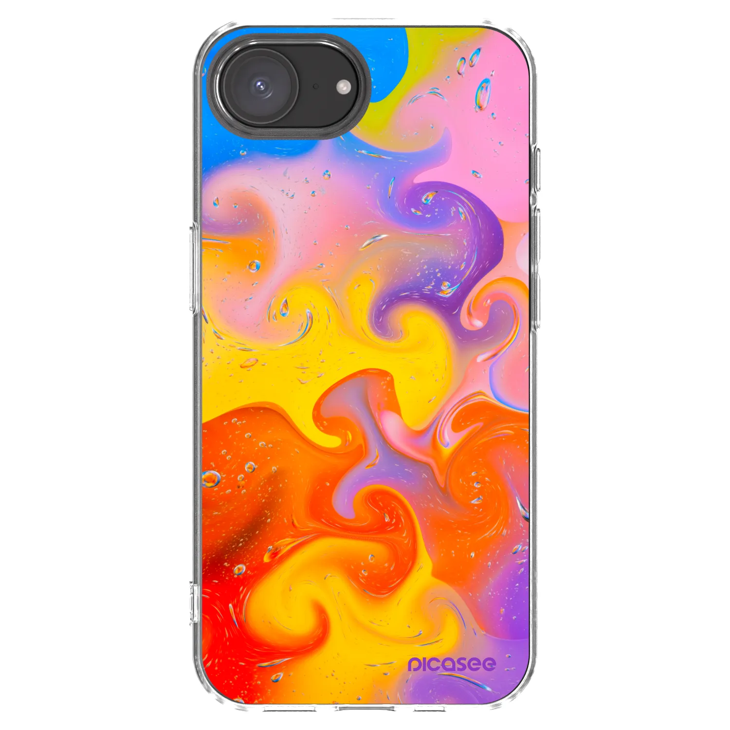 Picasee silikonska prozirna maskica za Apple iPhone 16e - Bubbles