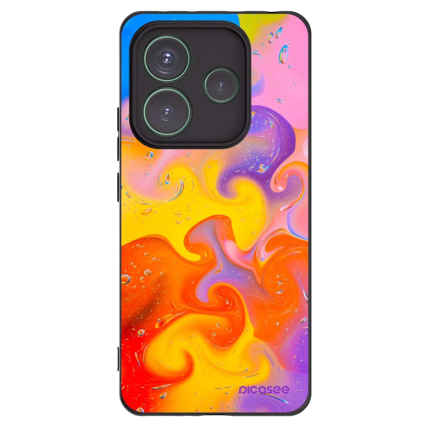 Picasee crna silikonska maskica za Xiaomi Redmi Note 14 5G - Bubbles
