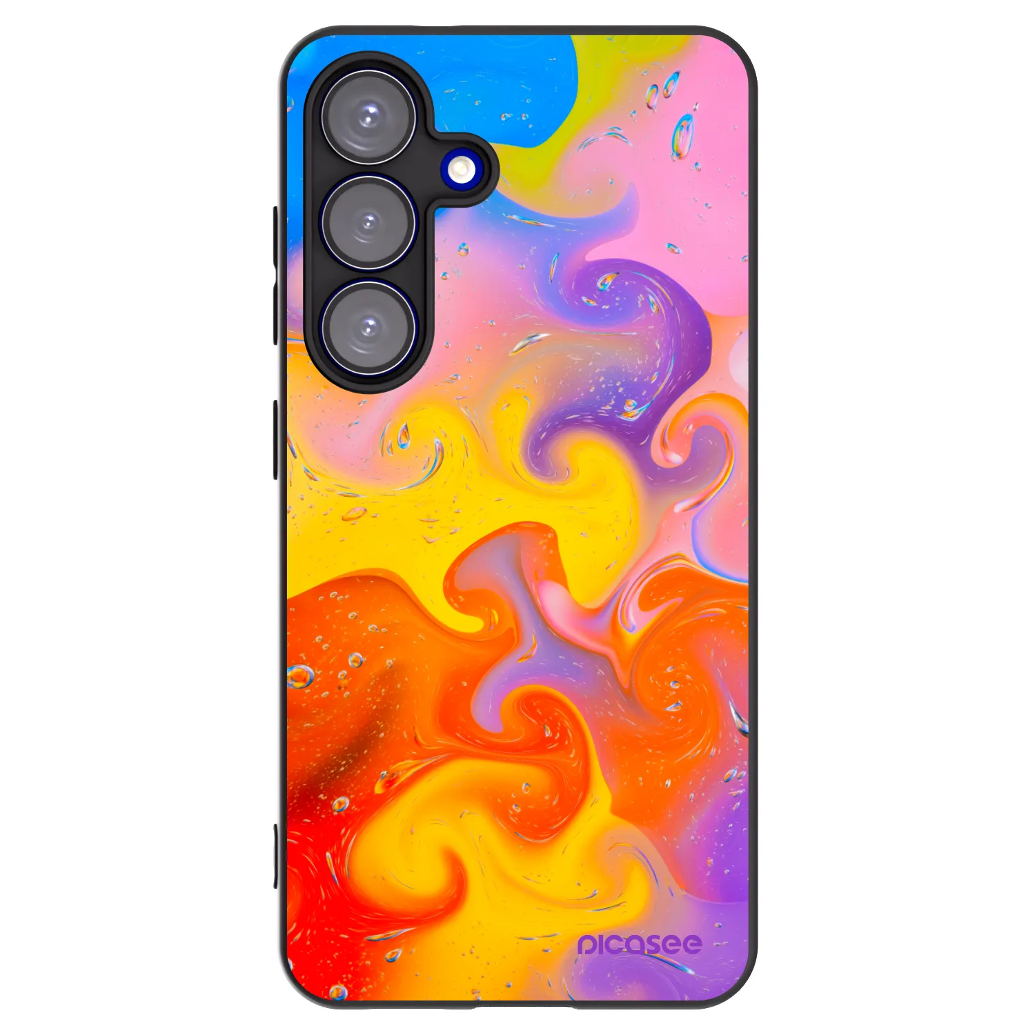 Picasee crna silikonska maskica za Samsung Galaxy S25 5G - Bubbles