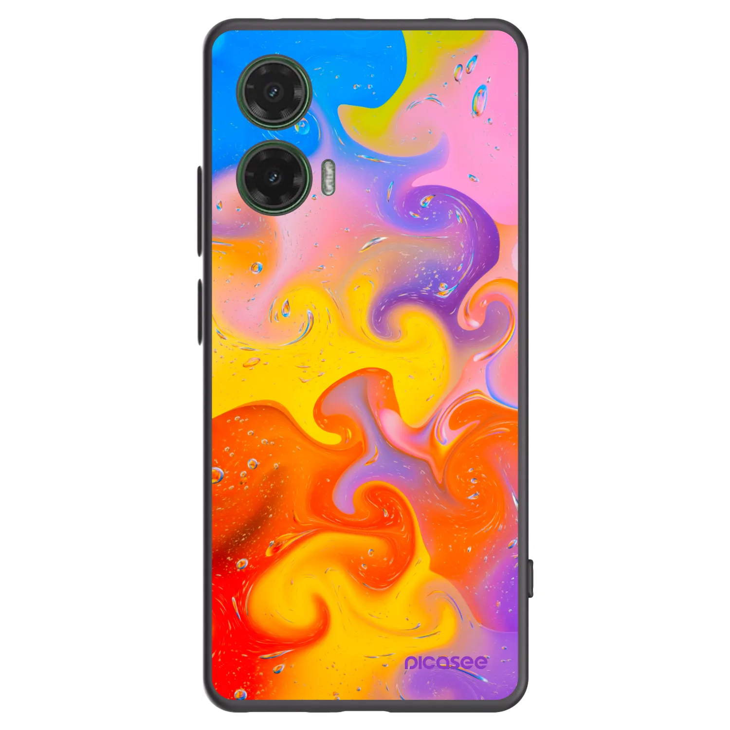 Picasee crna silikonska maskica za Motorola Moto G35 5G - Bubbles