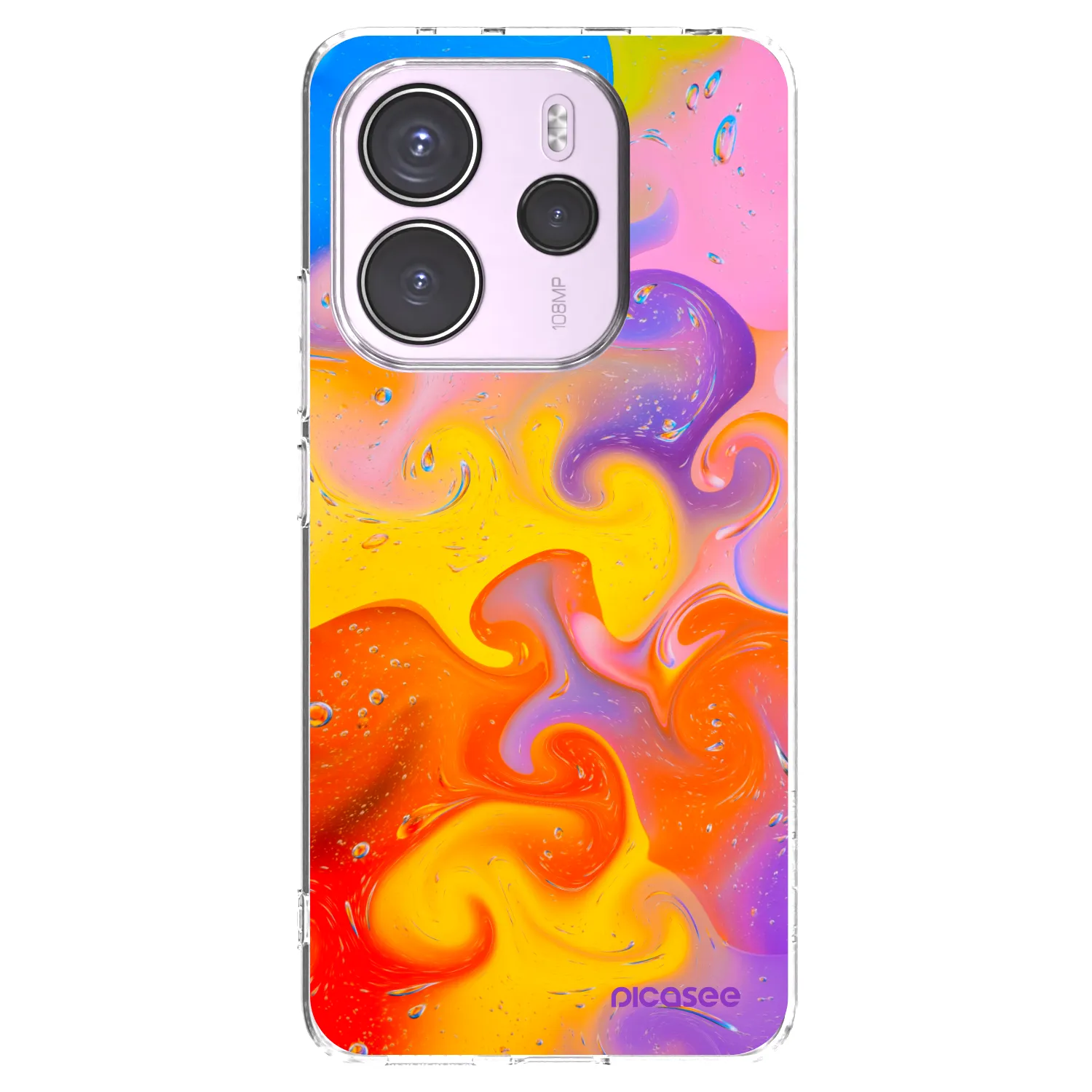 Picasee silikonska prozirna maskica za Xiaomi Redmi Note 14 4G - Bubbles