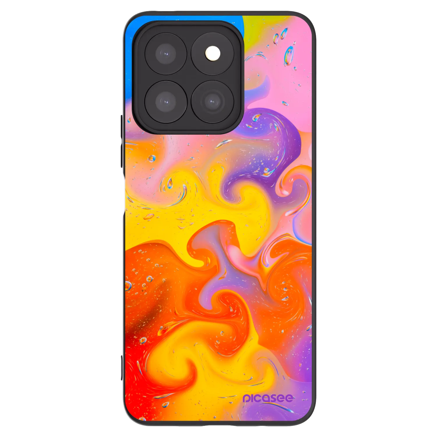 Picasee crna silikonska maskica za Honor X8c - Bubbles
